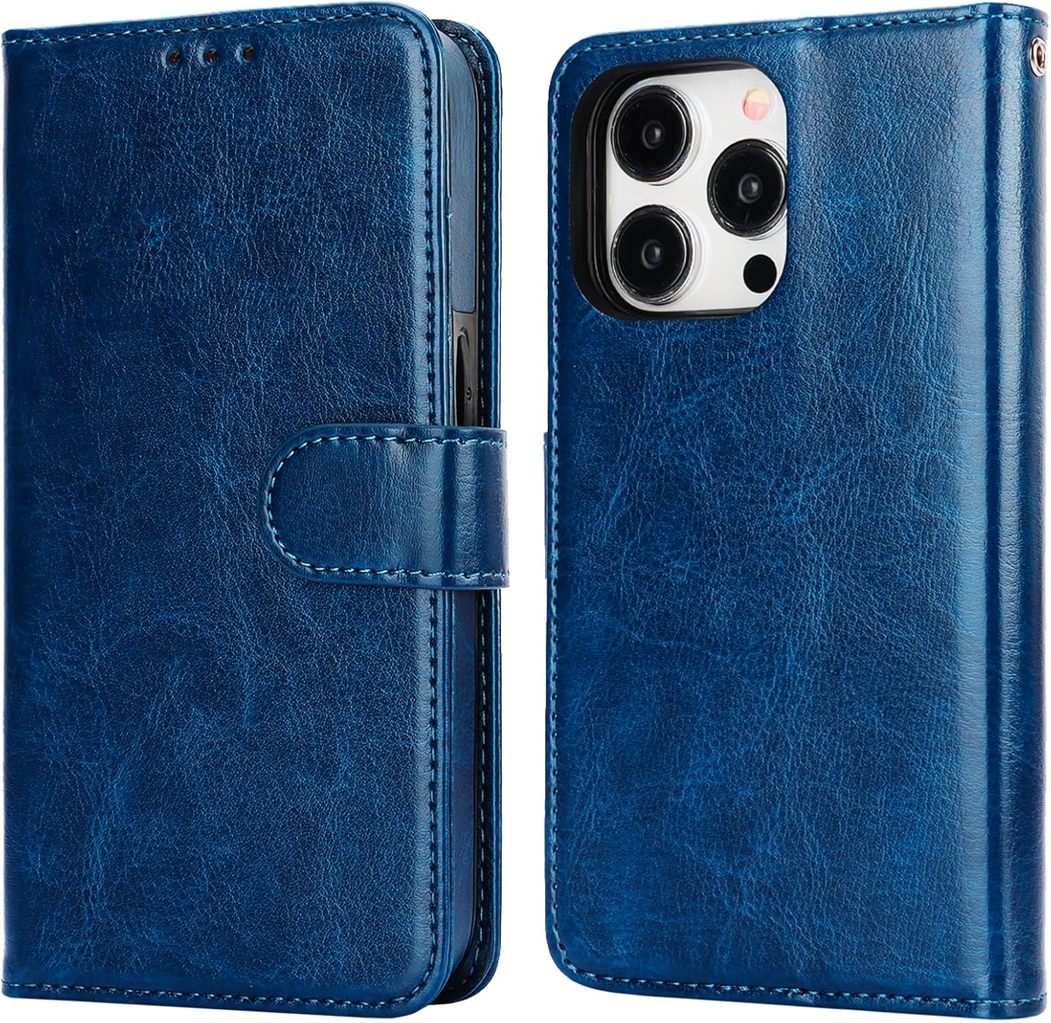 Bocasal Funda tipo cartera desmontable para iPhone 15 Pro con bloqueo RFID, ranuras para tarjetas, soporte magnético de piel sintética de alta