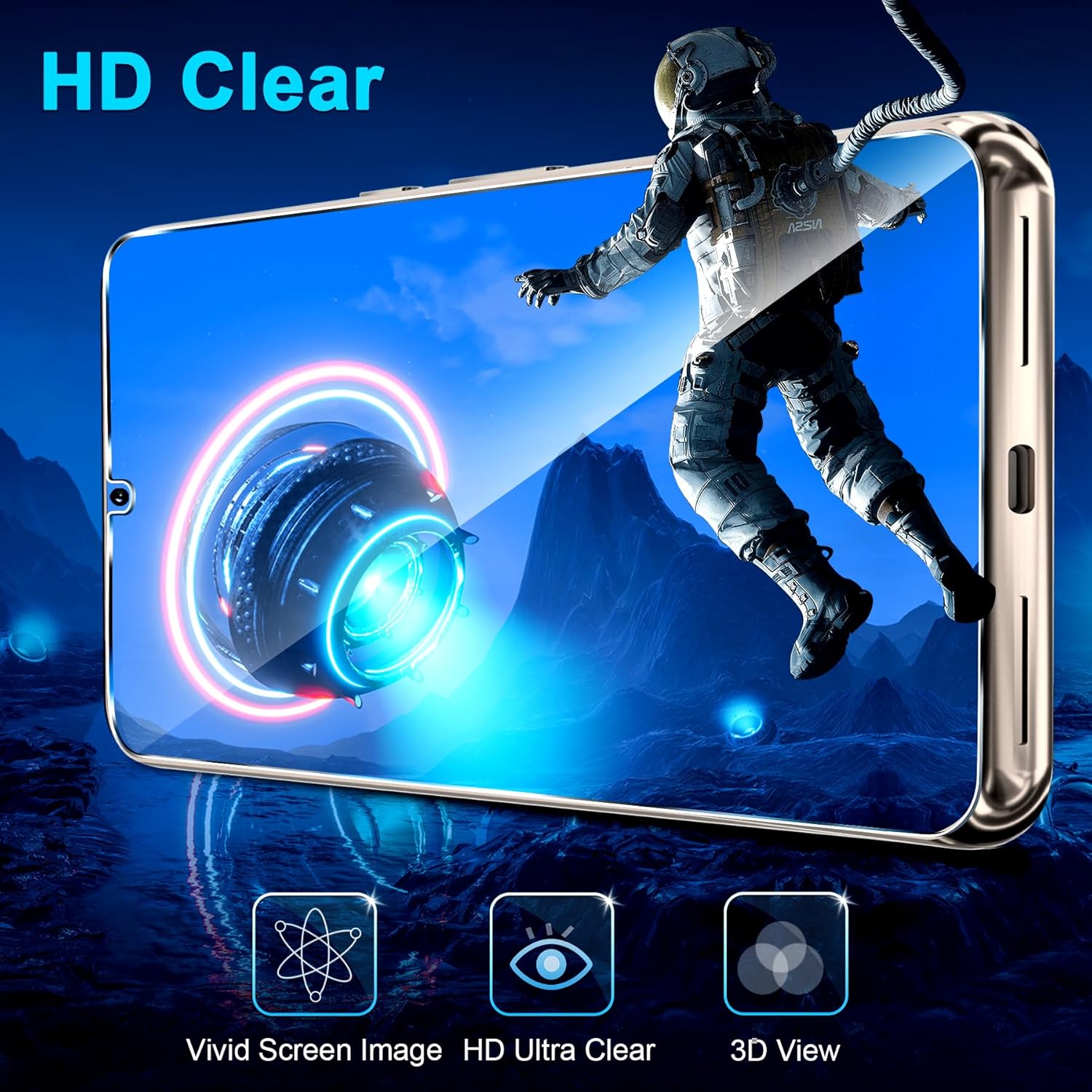 letosan Paquete de 4 protectores de pantalla de vidrio templado para Google Pixel 8 Pro 5G, dureza 9H, desbloqueo ultrasónico de huellas dactilares,