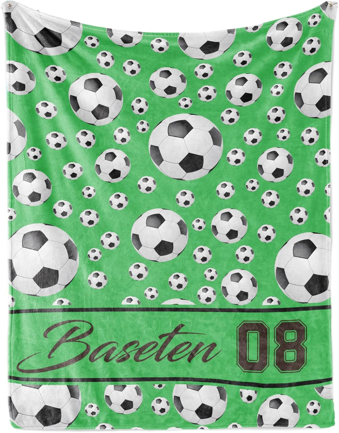 Manta de fútbol personalizada con nombre y número, manta con nombre personalizado, manta suave de fútbol deportivo, manta de cama personalizada con