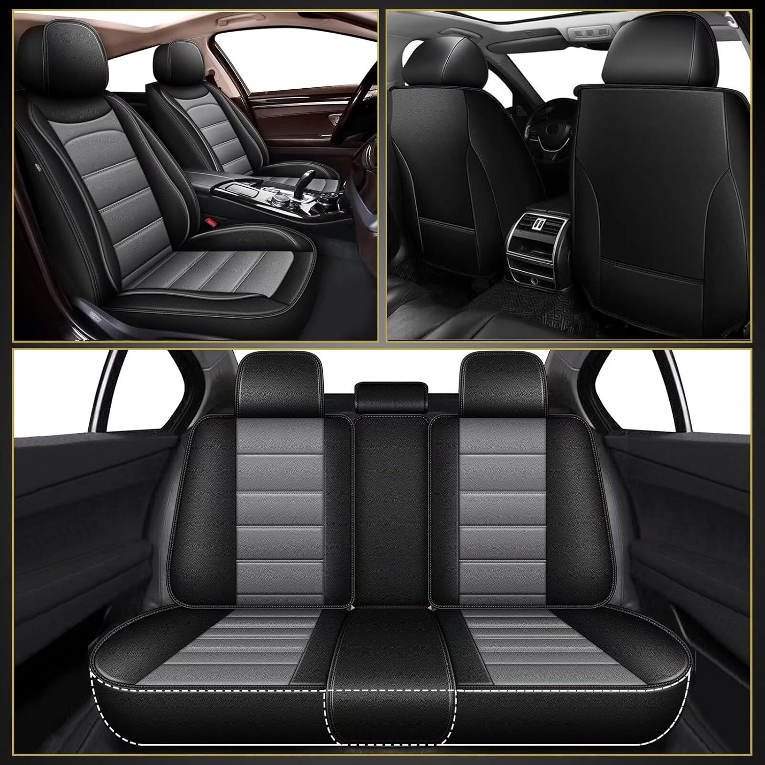 DIKSOAKR Funda de asiento de automóvil para Ford Maverick 2022 2023, protector de asiento de automóvil de lujo de cuero con compatible con bolsa de