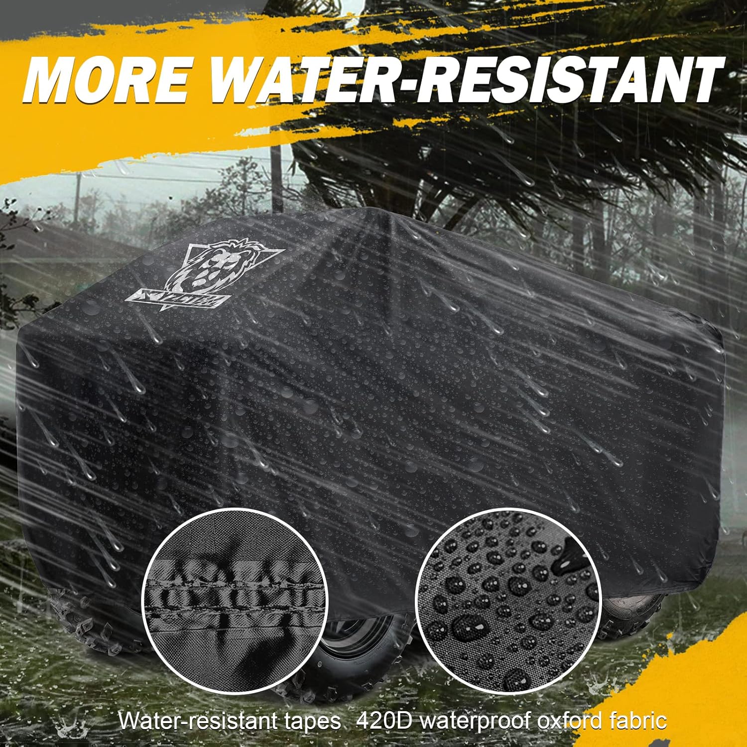 XYZCTEM Funda prémium para ATV, tela Oxford 210D con protección contra el agua, los rayos UV, el viento. Cubierta cuádruple para Can-am, Suzuki,