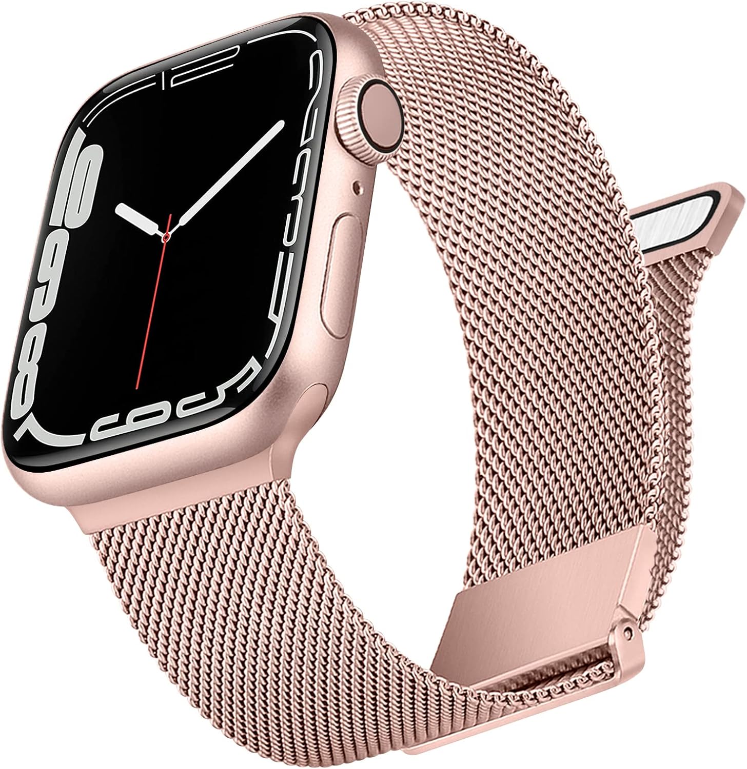 Vanjua Correa de metal compatible con correas de Apple Watch de 1.614 in 1.575 in 1.496 in 1.654 in 1.732 in 1.772 in 1.929 in, correa de repuesto