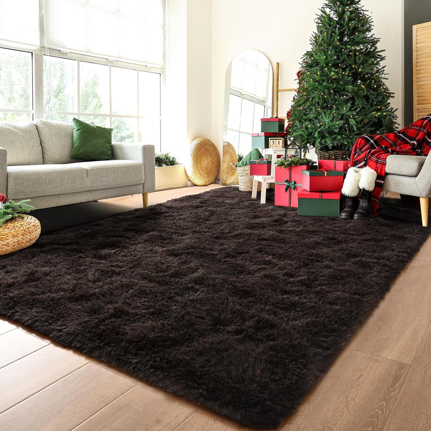 HOMORE Alfombra mullida de lujo para área, moderna, para dormitorio, sala de estar, alfombra súper suave y cómoda, lindas alfombras para niños,