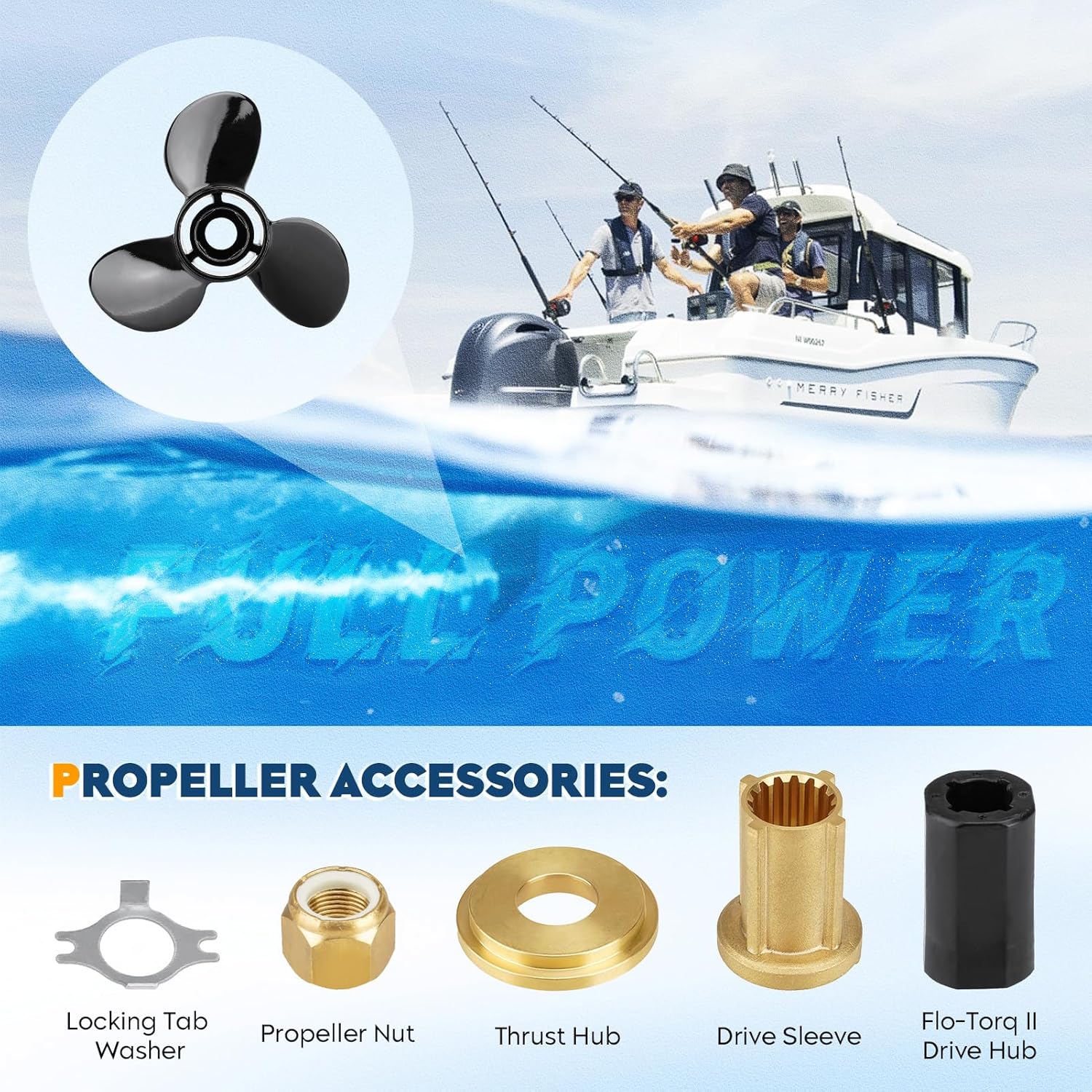 Hélice fuera de borda para barco 14 12×19, 14.25×21, 14×19, 13 14×17, 13 34×15, 14×13, 13.4×15, 10 38 x13, 9×9 apto para motores Mercury 6-300HP, 4