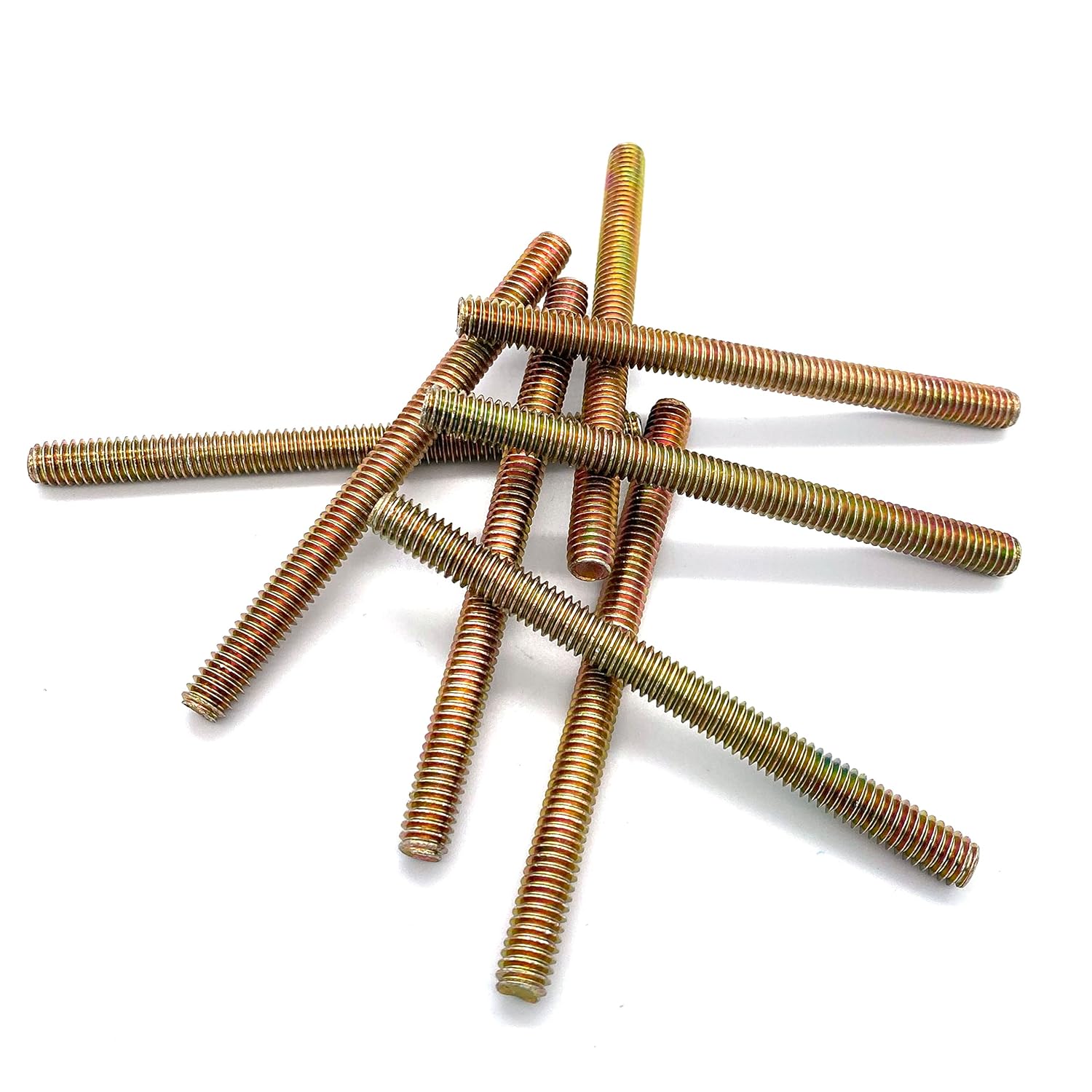 8 piezas de color zinc completamente roscado varilla de acero al carbono tornillo de rosca larga 516×5 “para muebles de jardín barandilla montaje
