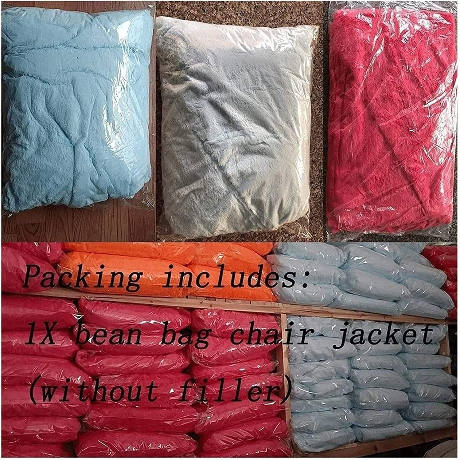 Funda para silla tipo puf de piel gigante para niños y adultos, (sin relleno), muebles de sala de estar, grande, redondo, suave, esponjoso, de piel