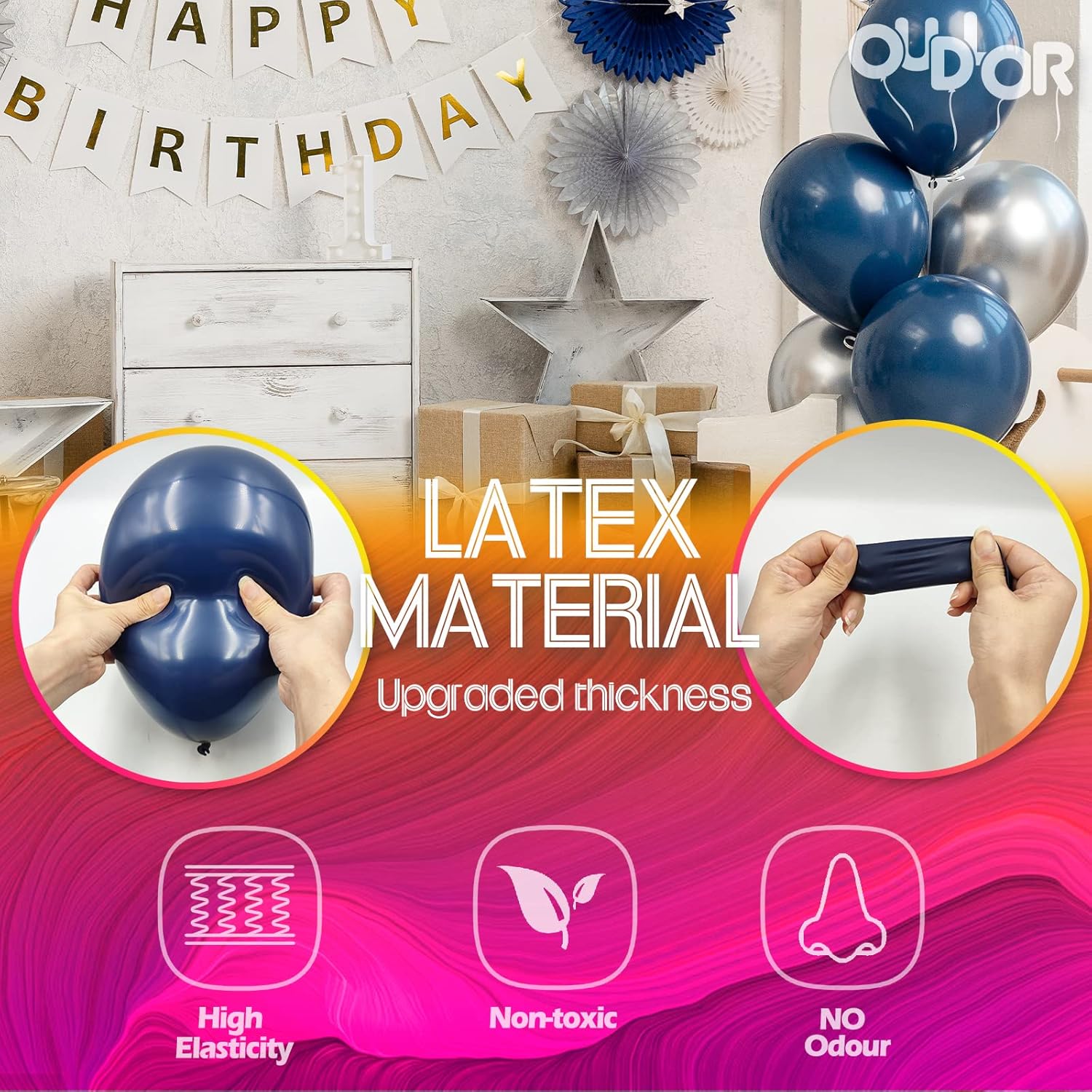 100 globos de color azul marino de 12 pulgadas, globos de decoración de fiesta, globos de látex de helio más gruesos para bodas, cumpleaños,