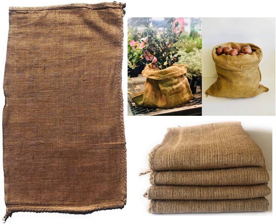 Bolsas de arpillera Sacos de patata 18″ x 30″ (4PACK) Bolsas de cultivo para césped y jardinería – Se envía desde Estados Unidos