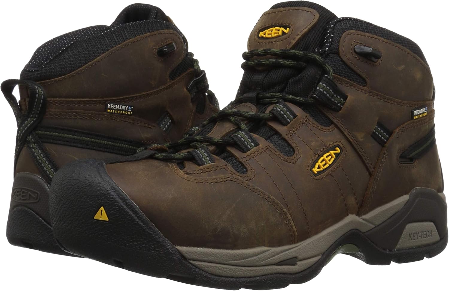 KEEN Utility Botas de trabajo impermeables Detroit XT de altura media con punta de acero para hombre