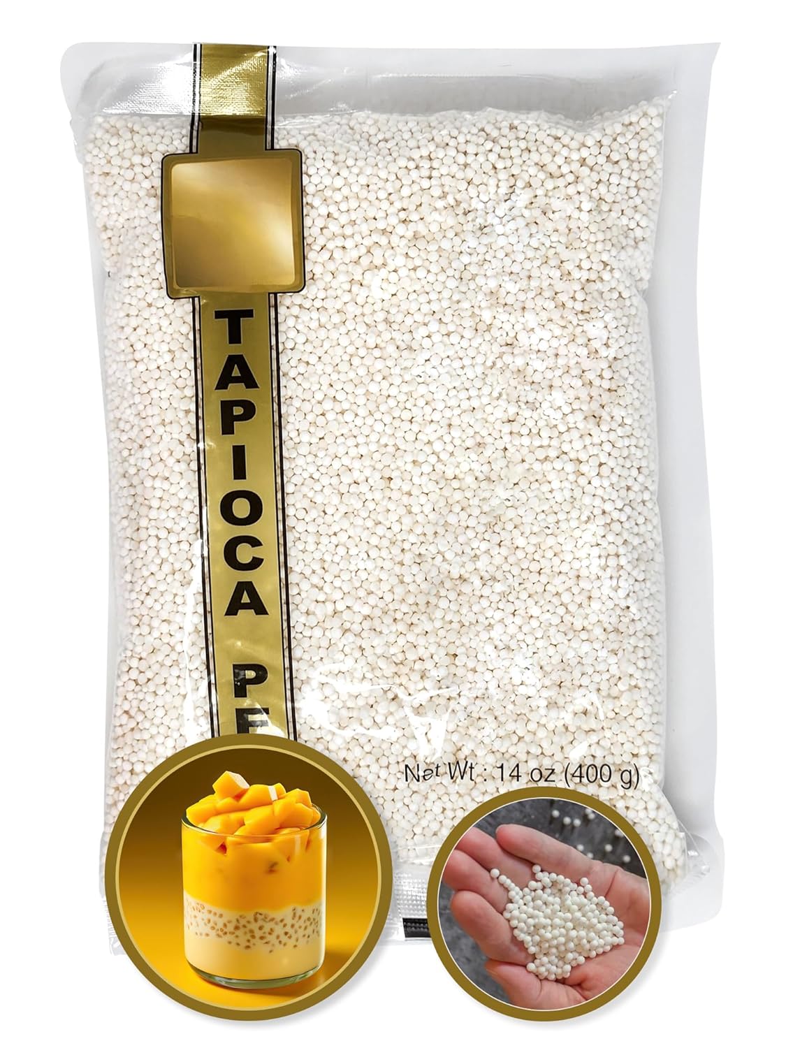 Bolas de sagú pequeñas de tapioca Boba Pearls de yuca  Lo mejor para té con leche de burbujas Boba, pudín de tapioca, postres, sopa o salsa espesante