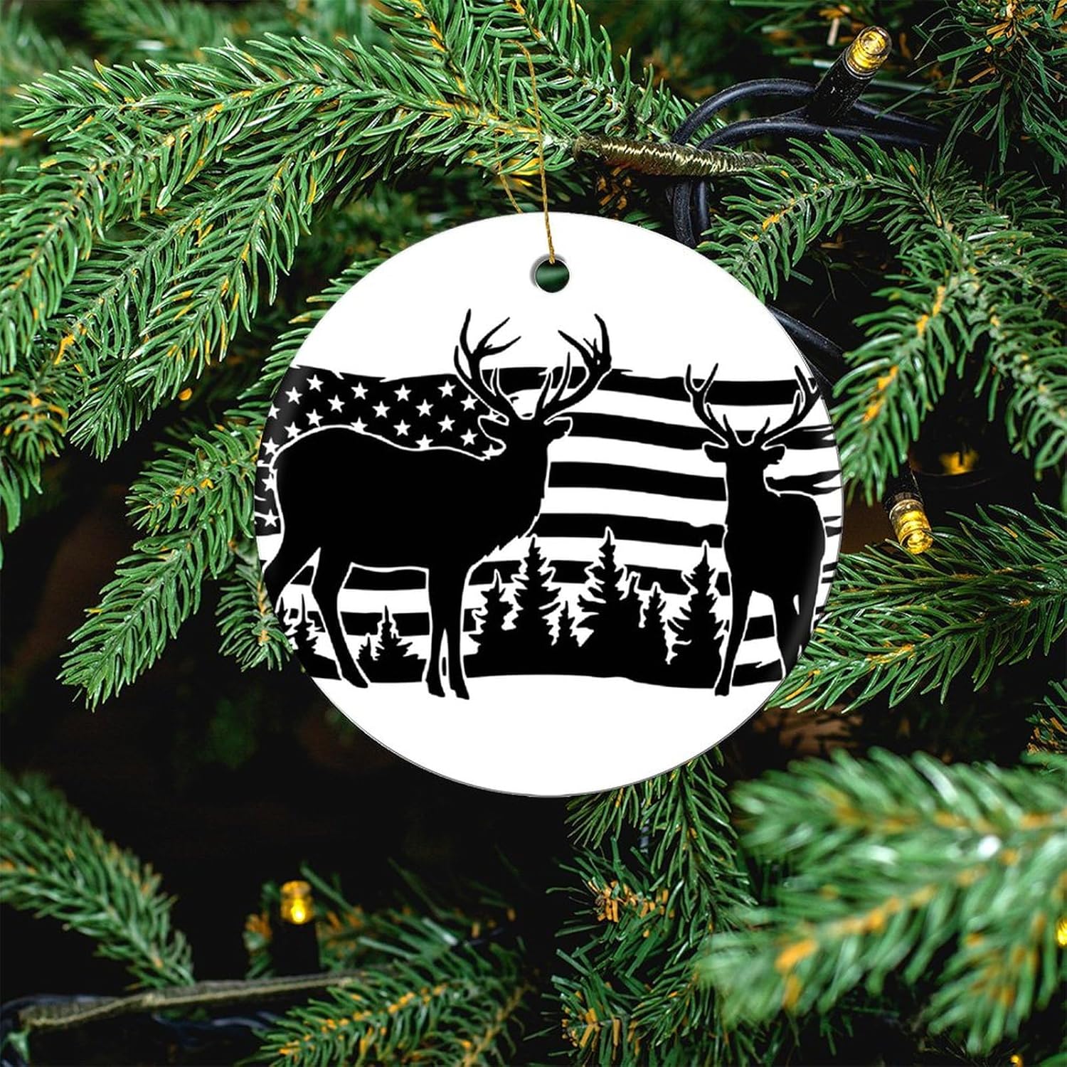 Adornos de Navidad de cerámica 2023, decoración para árbol de Navidad para niños, amantes y amigos, adorno colgante de doble cara de 2.8 pulgadas