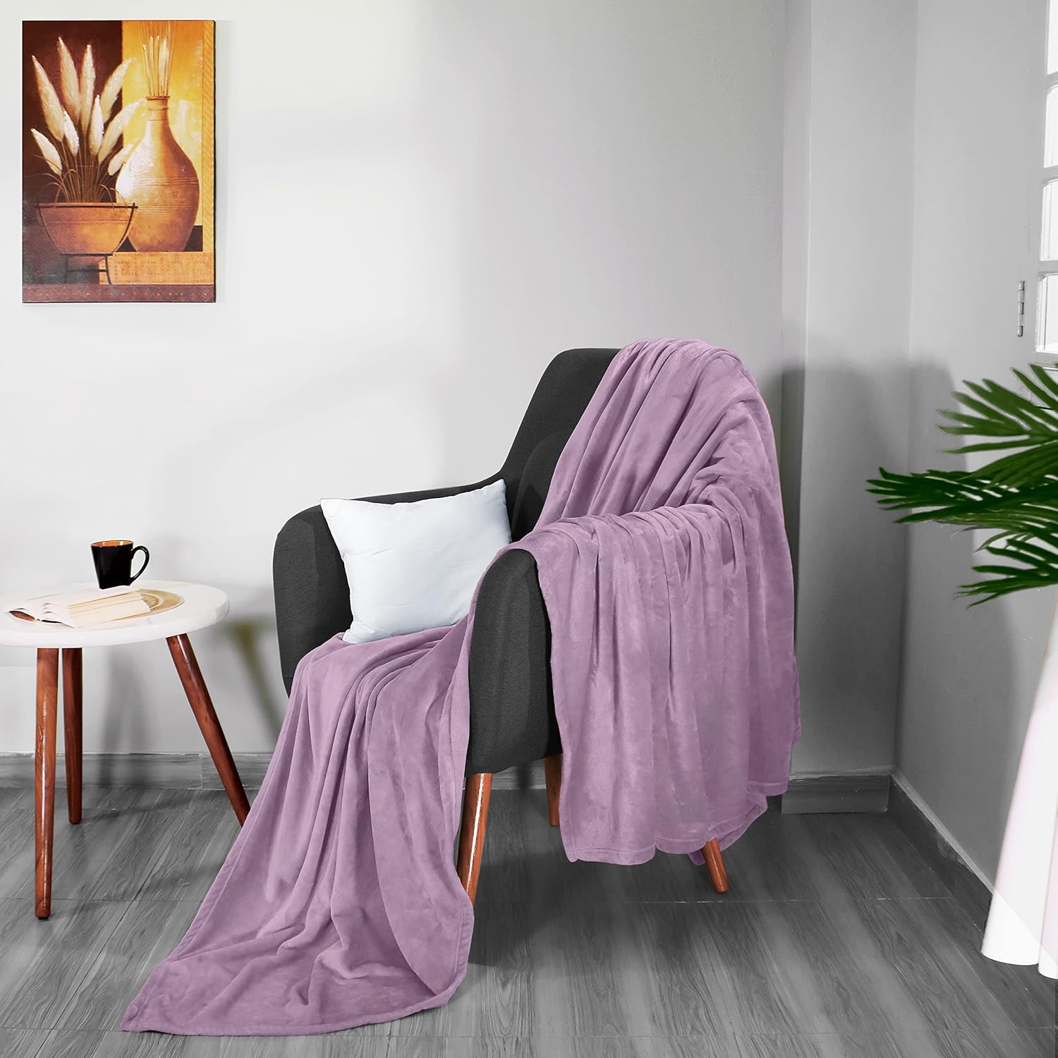 Utopia Bedding Manta de forro polar, tamaño King, color lila, de 10.58 ozm, de lujo, mullida, suave, antiestática, de microfibra (90 x 102 pulgadas)