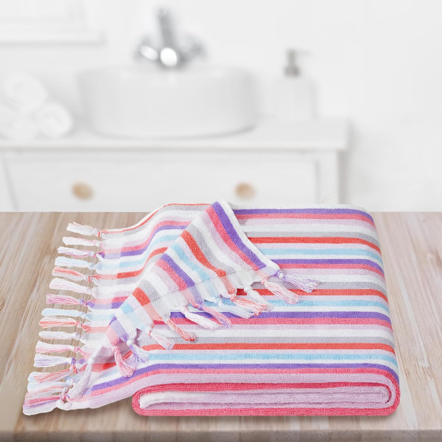 VOOVA & MOVAS Juego de 3 toallas toalla absorbente de algodón turco de 550 GSM (23.5 x 10 pulgadas), toalla de baño gruesa (54 x 30 pulgadas),
