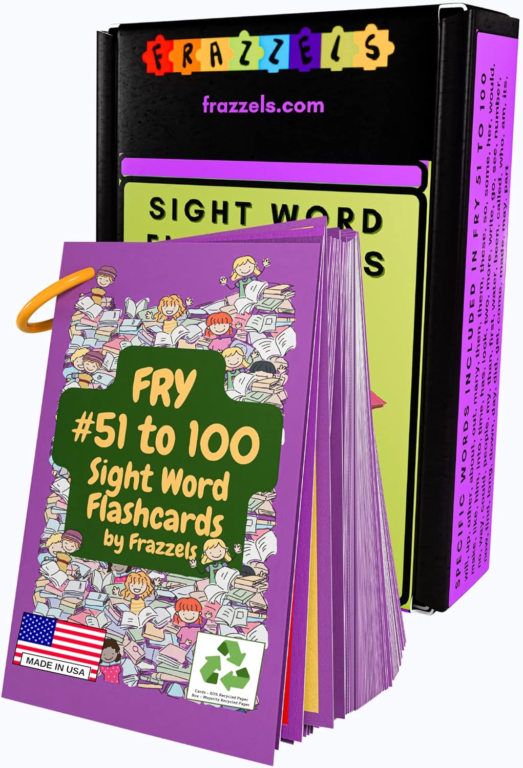 Fry Sight Words – Tarjetas flash de 51 a 100 años con imágenes para edades de 5 años en adelante para jardín de infantes y primer grado