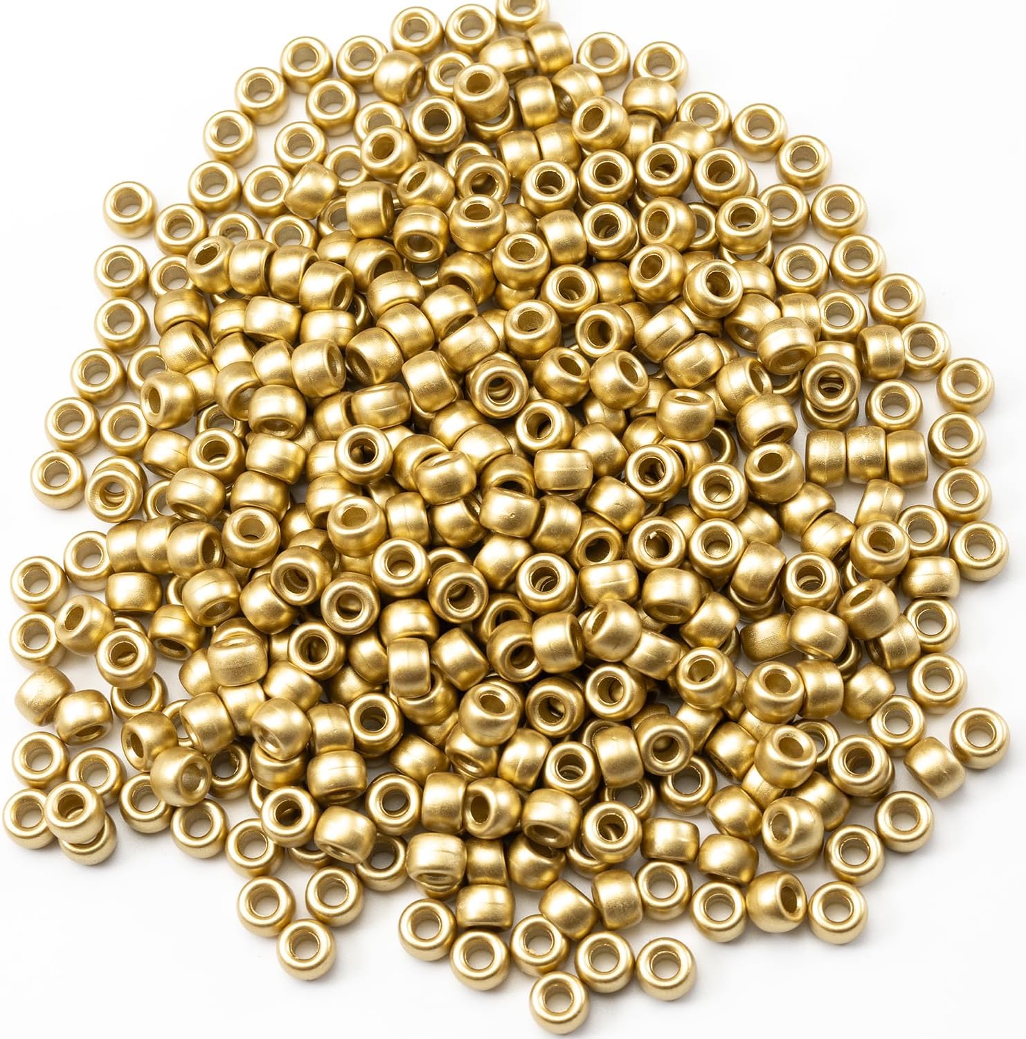 1000 cuentas acrílicas doradas de poni de 0.236 x 0.315 pulgadas a granel para amistad, pulseras, collares, joyería, aretes, trenzado de cabello