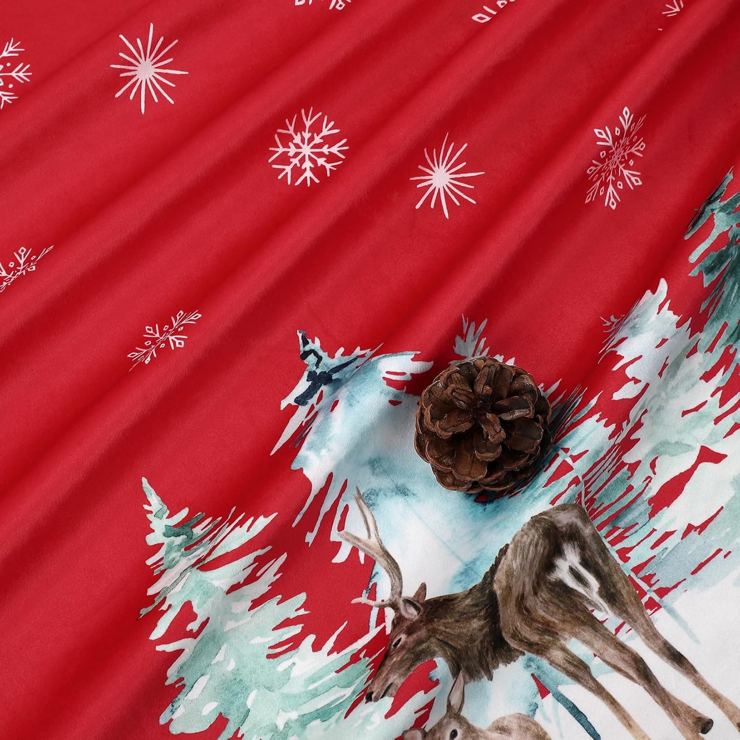 Cortina de cocina de Navidad de 24 pulgadas, con bolsillo para cortinero, 2 paneles para baño, sala de estar, decoración de Navidad