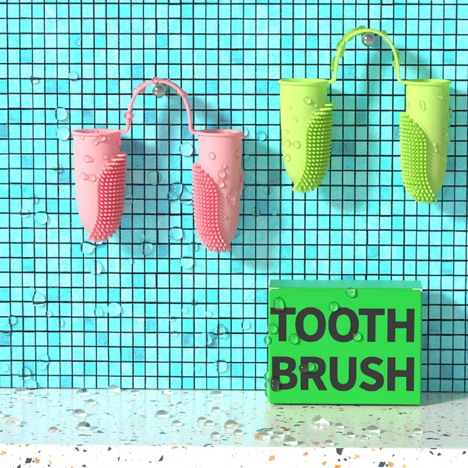 2 cepillos de dientes para perros, cerdas envolventes de 135, kit de cepillos de dientes de dos dedos para limpieza de dientes de perrosgatos,