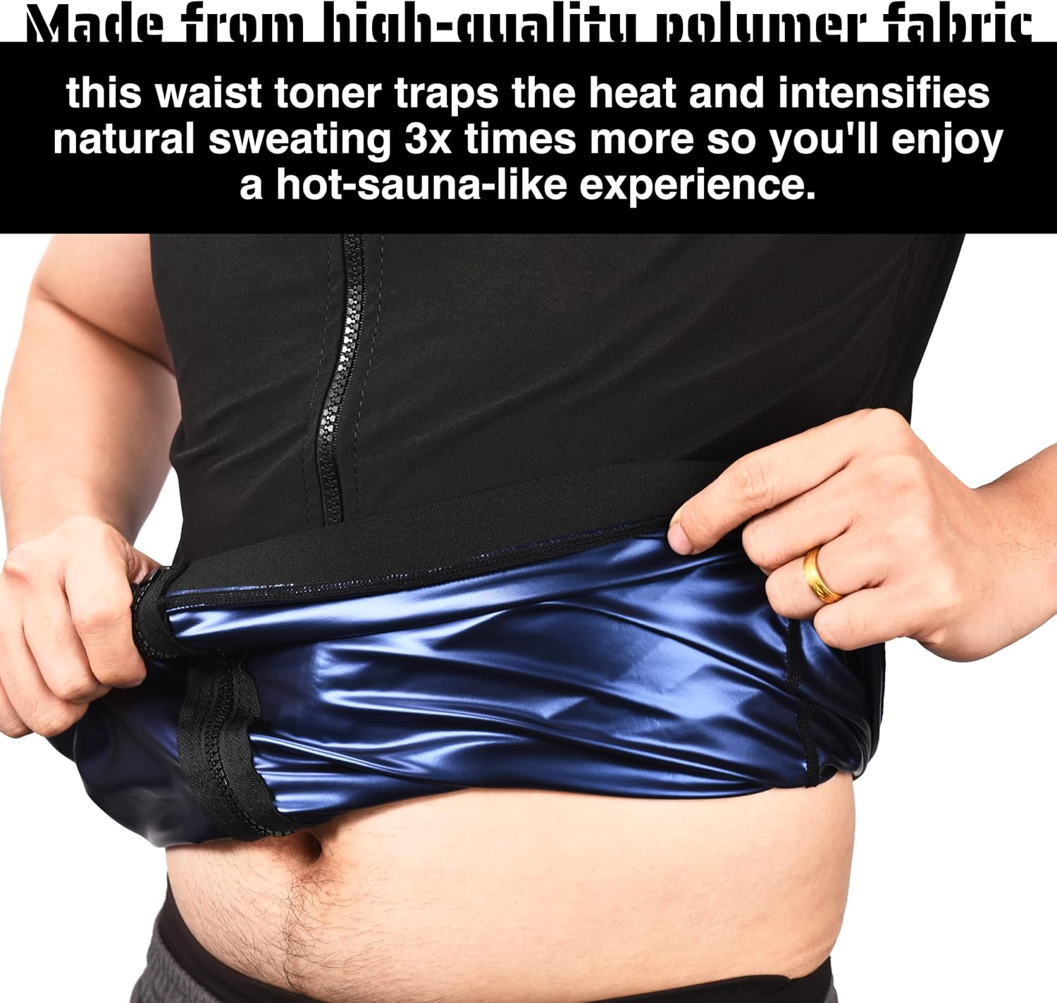 TRIBE WOD Chaleco moldeador de sudor para hombre, trajes de sauna de 23 x 18 pulgadas  Camisa de sauna que atrapa el calor para hombre, gimnasio,