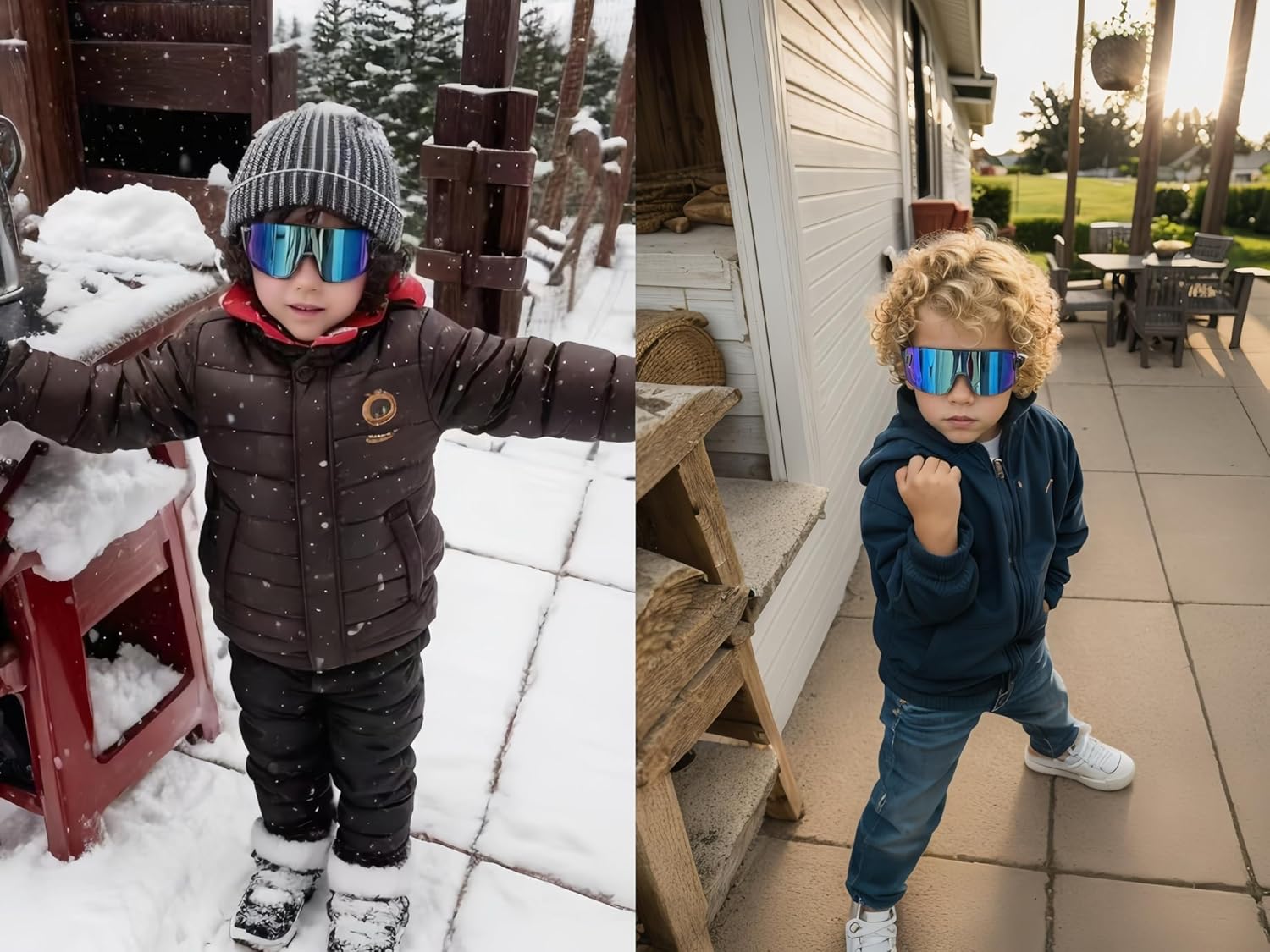 Swanoble UV400 2 – Lentes de sol deportivos para niños y niñas, para ciclismo, tenis, jóvenes, béisbol, para edades de 6 a 15 años