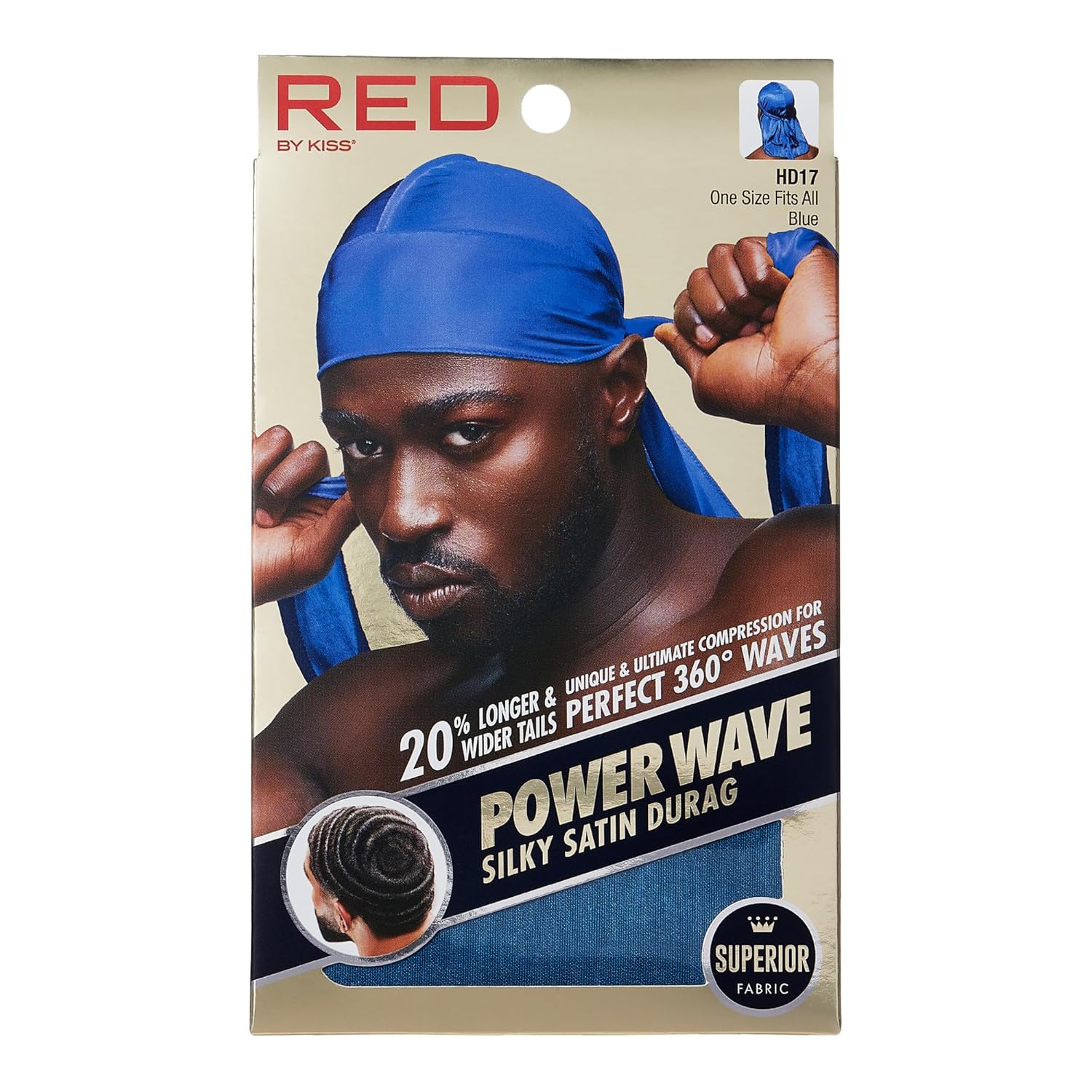 Red By Kiss Power Wave – Colas extralargas de satén sedoso (azul)