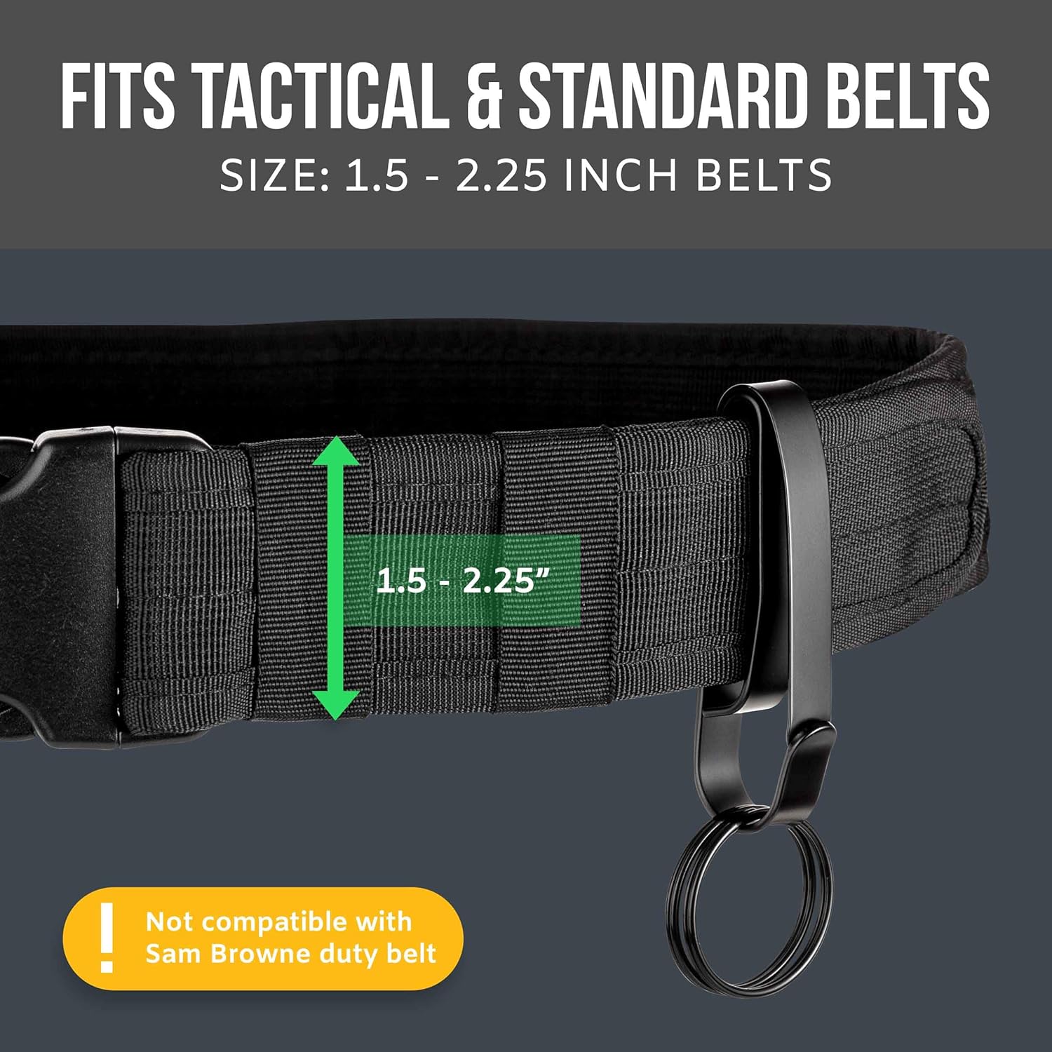 NP NIGHT PROVISION Tactical Key Ring Holder for Duty Belts, Quick Release Key Clip Stainless Steel