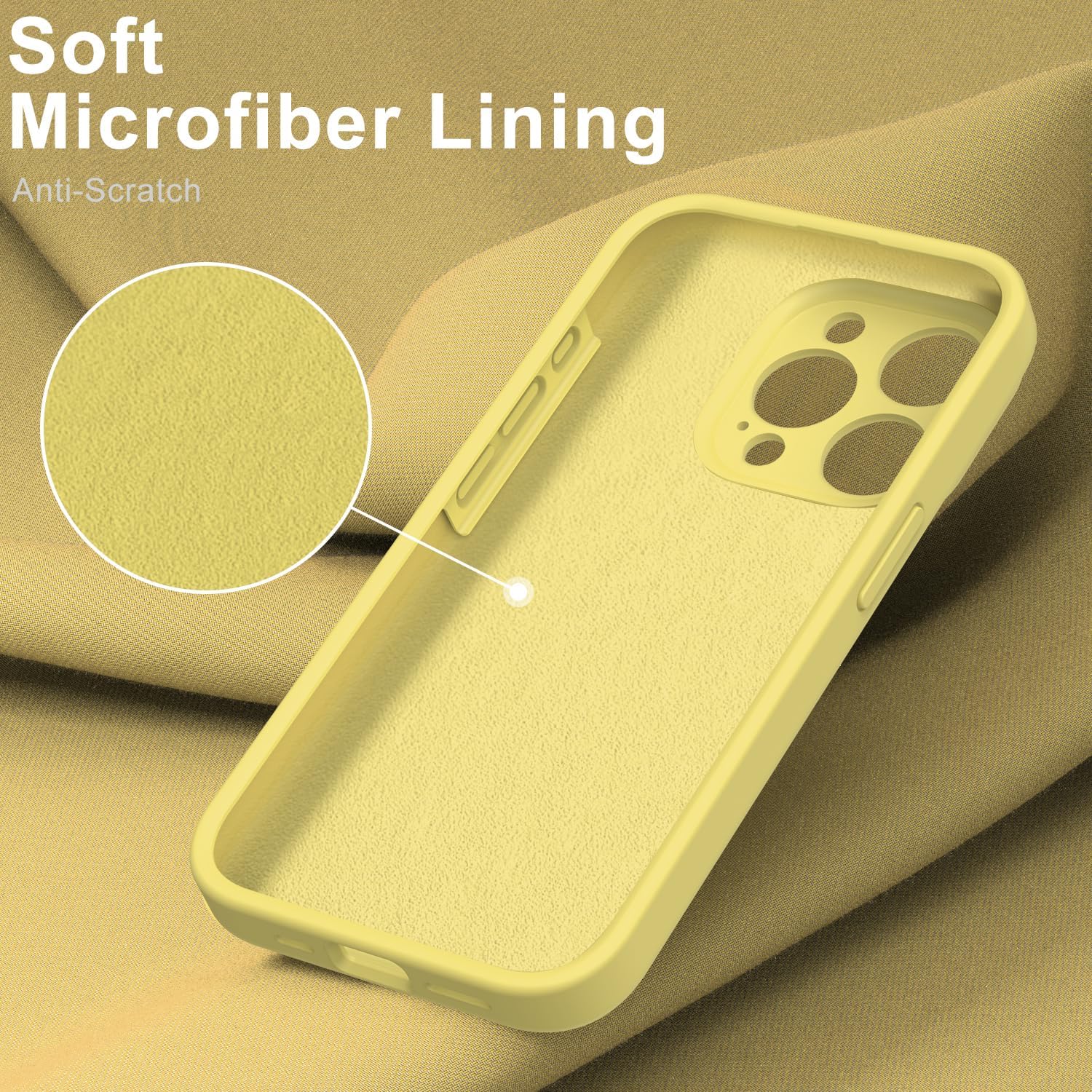 DEENAKIN Funda diseñada para iPhone 15 Pro Max con protector de pantalla, protección mejorada de la cámara, funda de silicona suave al tacto de la