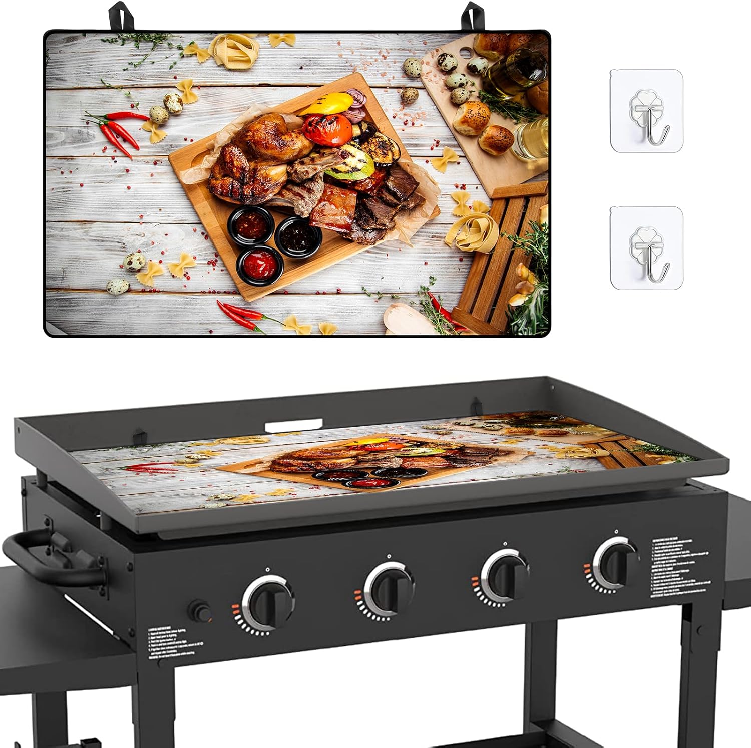 WADEO Tapete de plancha de 36 pulgadas para Blackstone, accesorios de parrilla Blackstone, goma natural gruesa, alfombrilla de barbacoa para todas