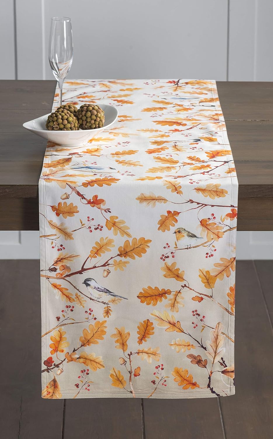 Camino Maison d’ Hermine de mesa, 100 % algodón, diseño para Día de Acción de Gracias y Navidad