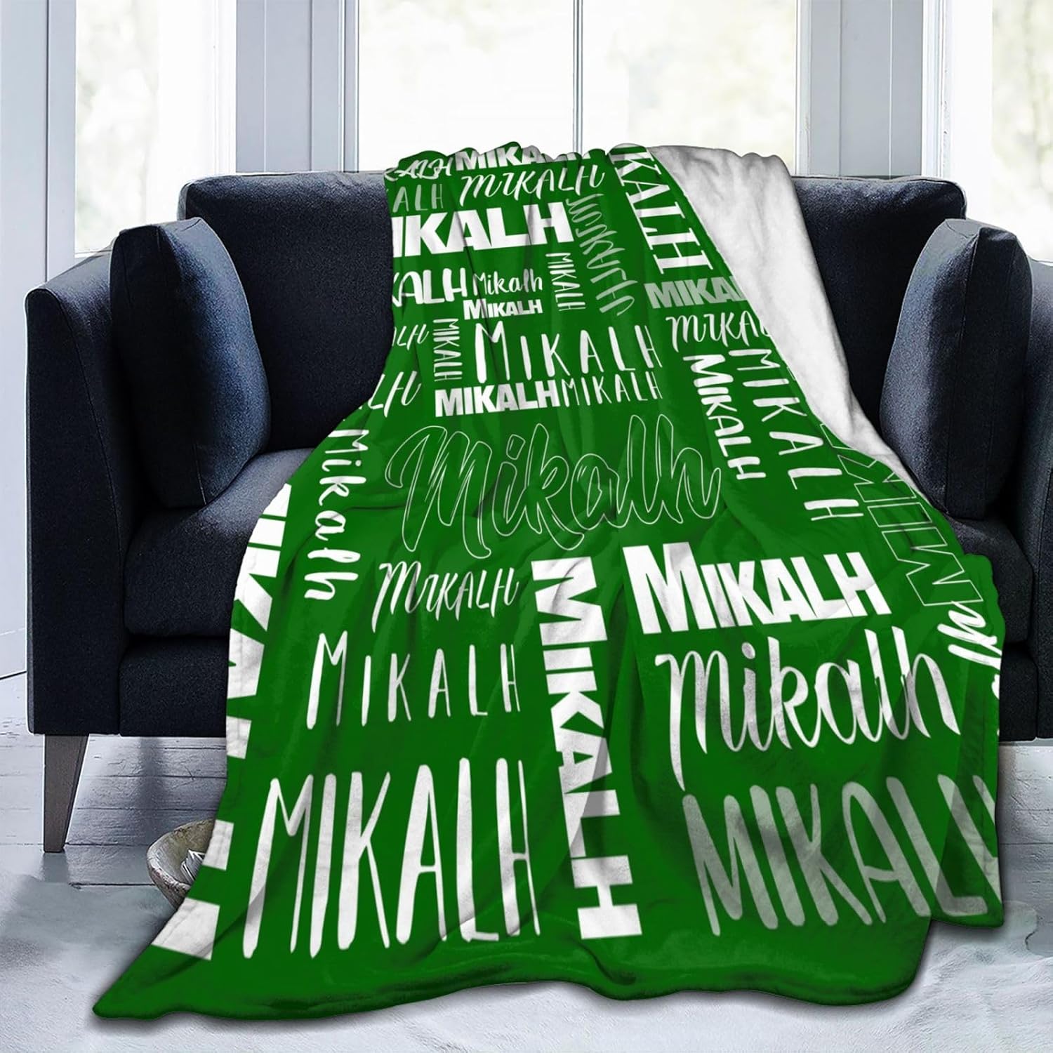 Manta personalizada con nombre, manta de franela personalizada con nombre, regalo para Navidad, cumpleaños, manta de franela personalizada con nombre