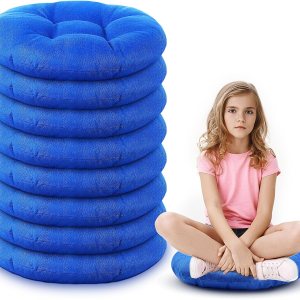 Cojines redondos de piso de 15 pulgadas para niños y niños pequeños, asiento flexible para muebles de aula, almohada de piso de 3.5 pulgadas de Cojines redondos de piso de 15 pulgadas para niños y niños pequeños, asiento flexible para muebles de aula, almohada de piso de 3.5 pulgadas de