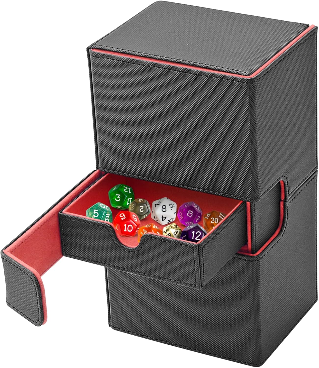 Caja de cubierta para MTG, caja de cubierta Commander para más de 200 cartas con funda, caja de cartas para MTGTCGCCG, funda de cuero premium con 3