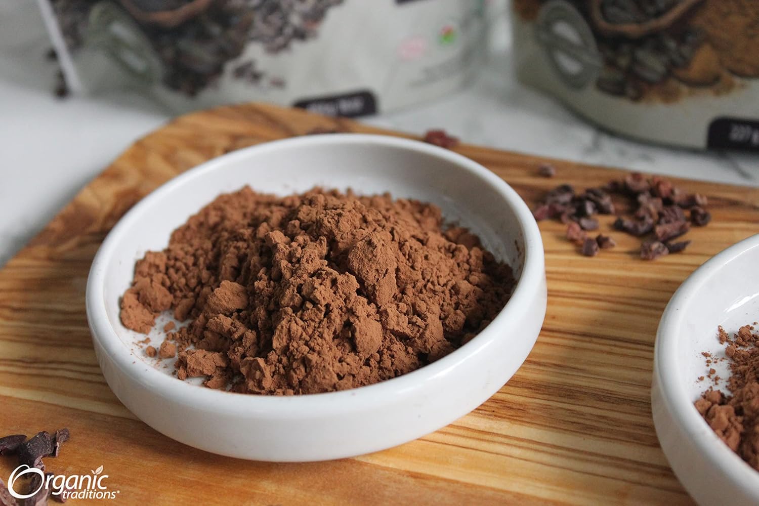 Organic Traditions Polvo orgánico, cacao, 16 onzas