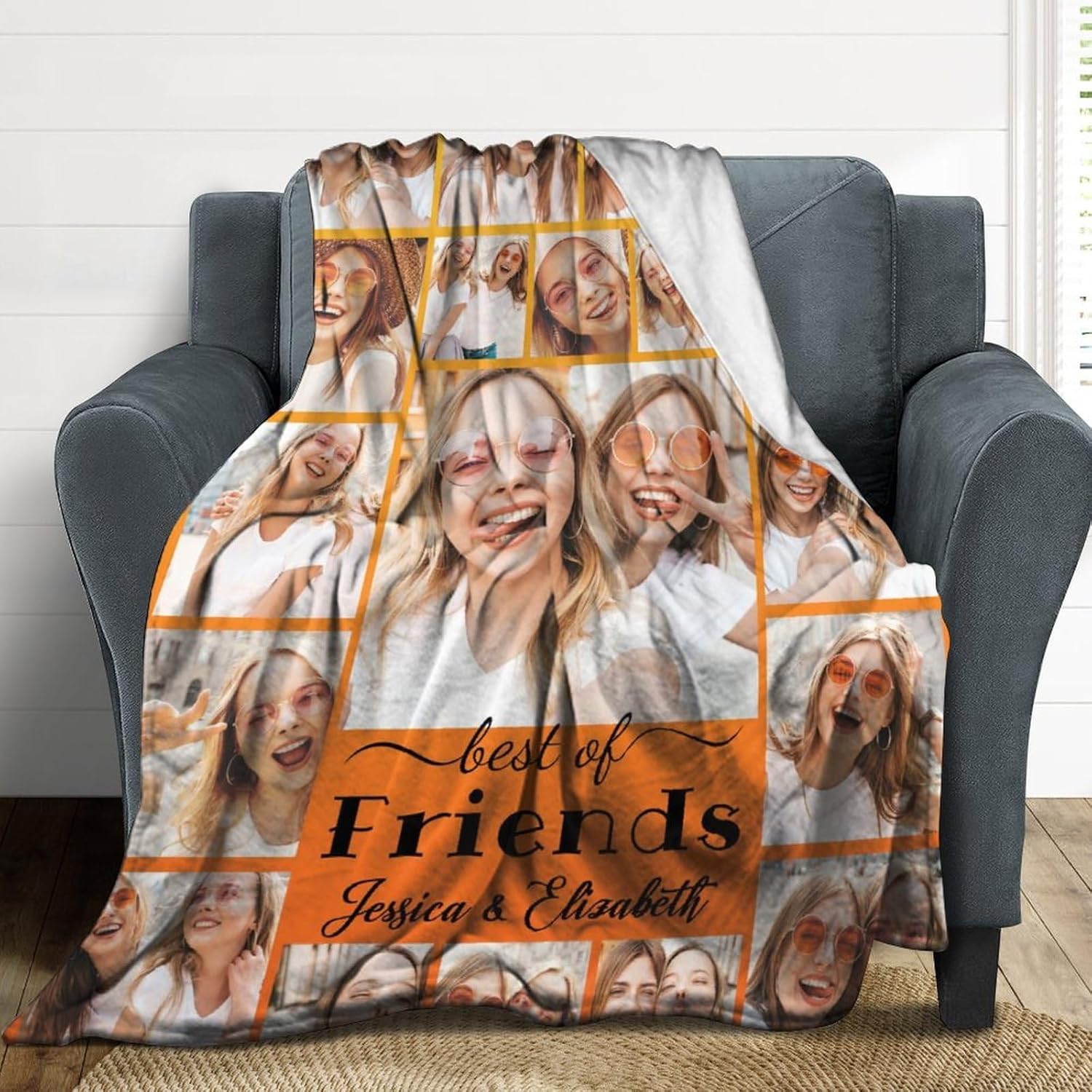 Mantas personalizadas con imágenes hechas en Estados Unidos, manta personalizada con collage de fotos personalizada para papá, mamá, esposa, marido,
