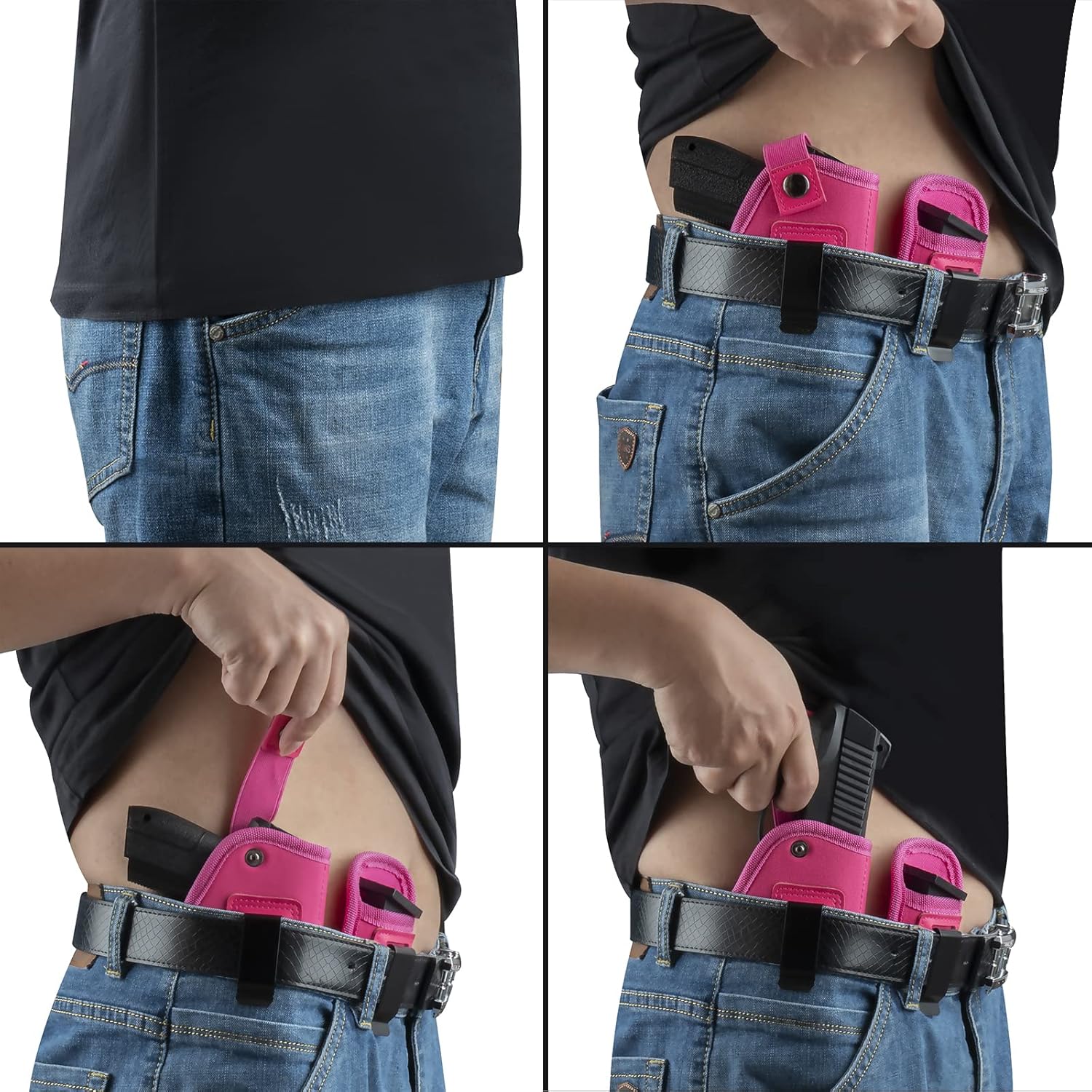 Funda de pistola para mujereshombres, fundas universales IWB para transporte oculto, pistolera diestrazurda, se adapta a S&W M&P Shield 940 0.354 in
