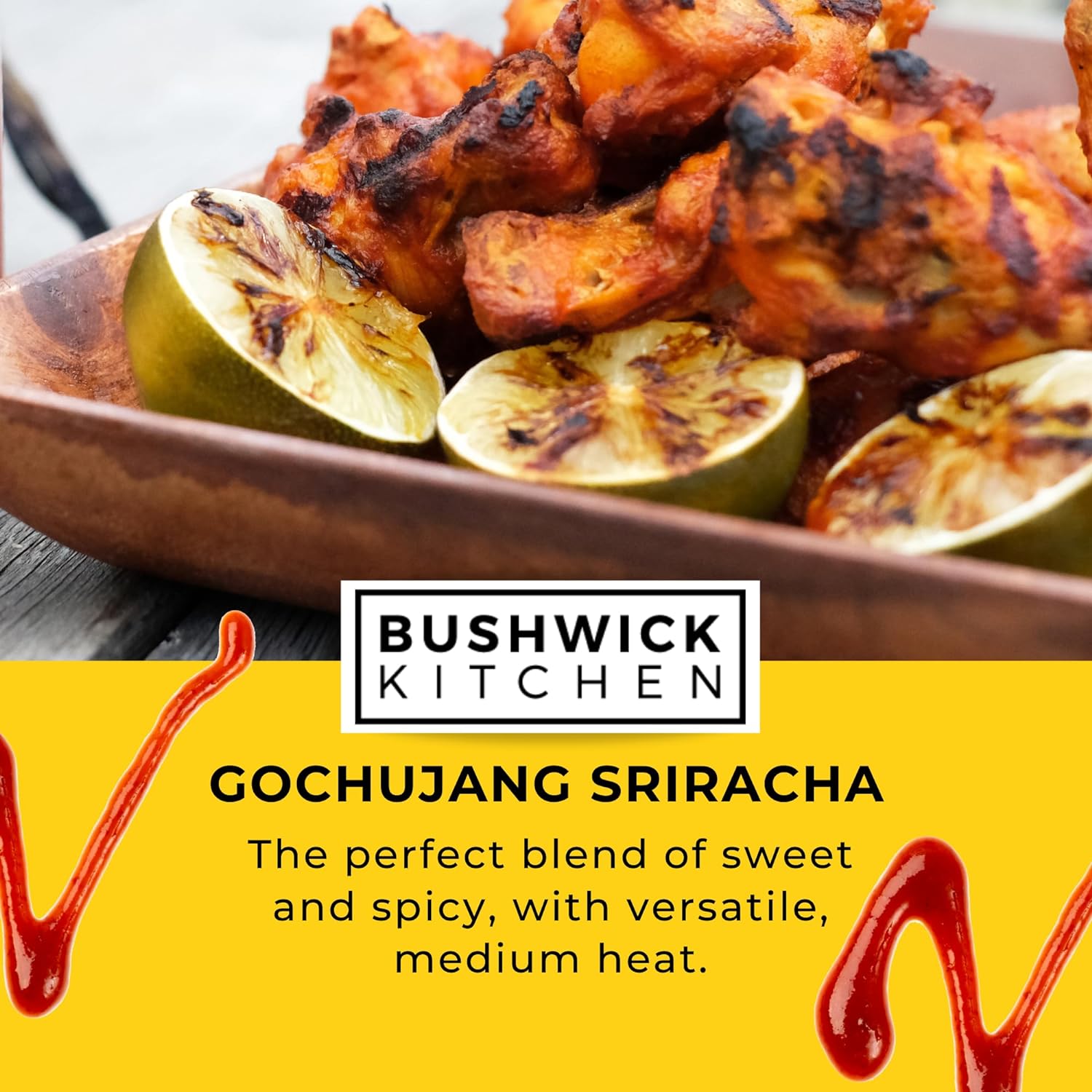 Weak Knees Gochujang Sriracha – Salsa picante de 64 onzas, botella a granel de 64 onzas, salsa clásica de chile Sriracha mezclada con pasta de chile