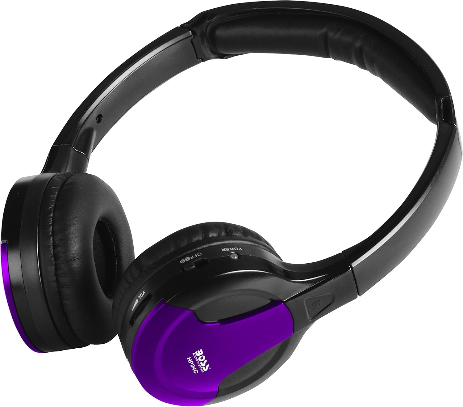 BOSS Audio Systems HP34C Auriculares inalámbricos plegables de doble canal, tapas de color intercambiables, multicolor