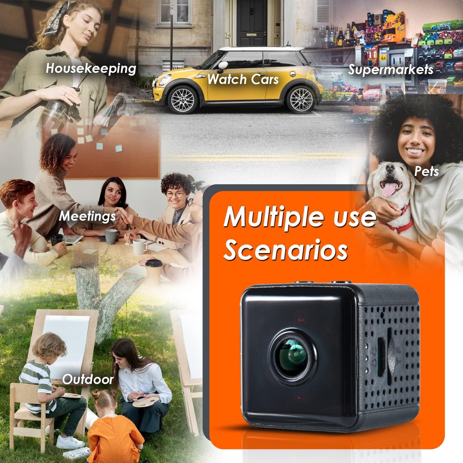 GaRcan Cámara de seguridad para el hogar, 1080p 2.4Ghz WiFi Cámara de vigilancia interior con visión nocturna, detección de movimiento y aplicación