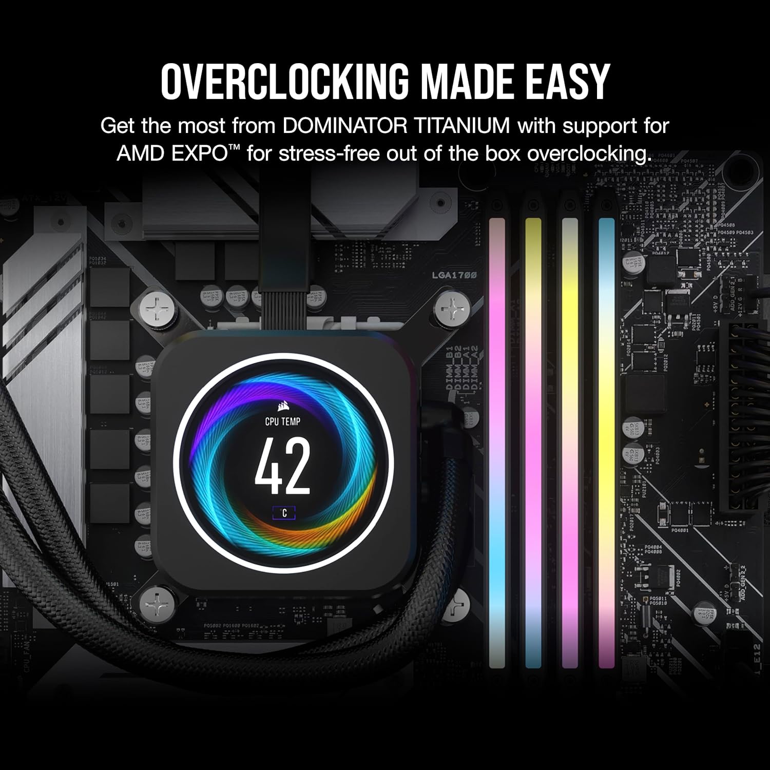 CORSAIR Dominator Titanium RGB DDR5 RAM 64 GB (2 x 32 GB) DDR5 6000 MHz CL30 AMD Expo iCUE Memoria de computadora compatible – Gris