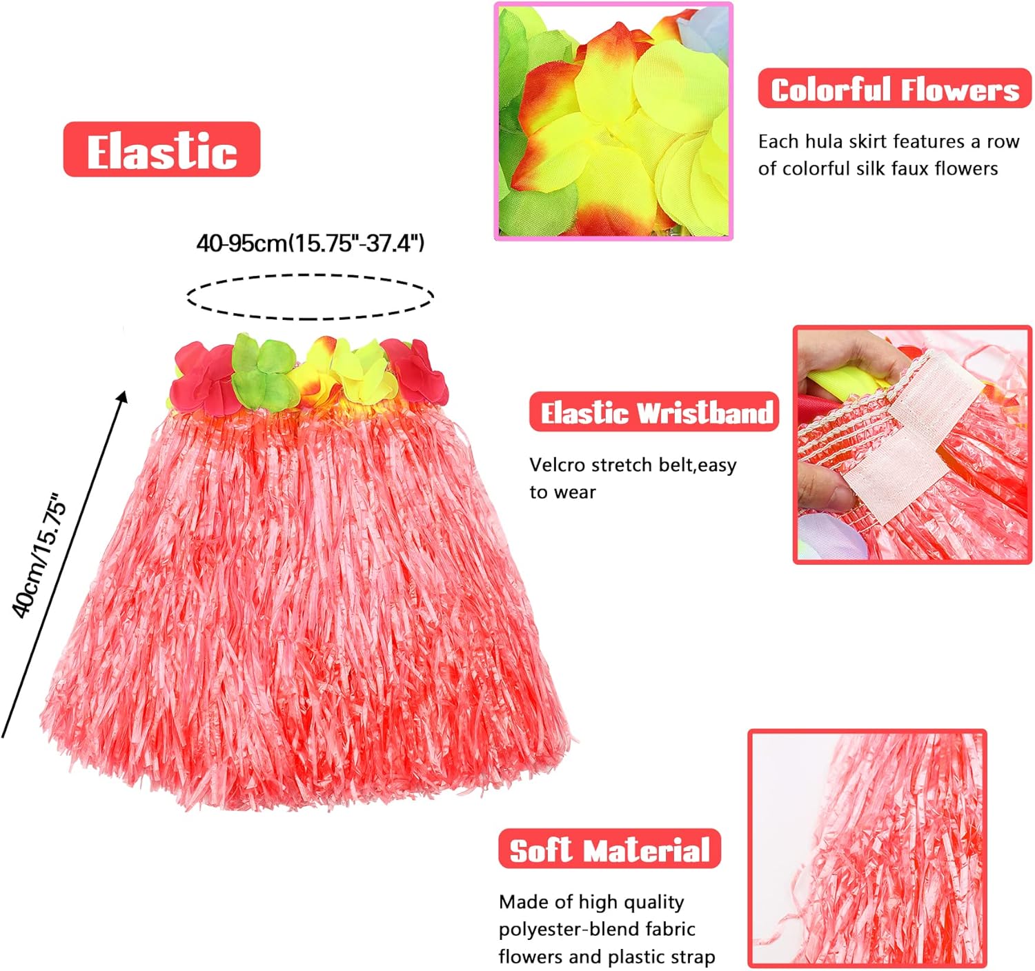 Disfraz hawaiano de baile de hula, 5 piezas para niñas