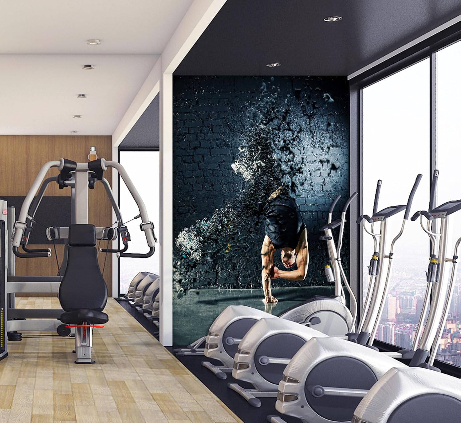 3D Gym Exercise A1903 Wall Paper Print Decal Deco Wall Mural Self-Adhesive Wallpaper AJ US Amy 2023 July (Vinyl (No Glue & Removable),