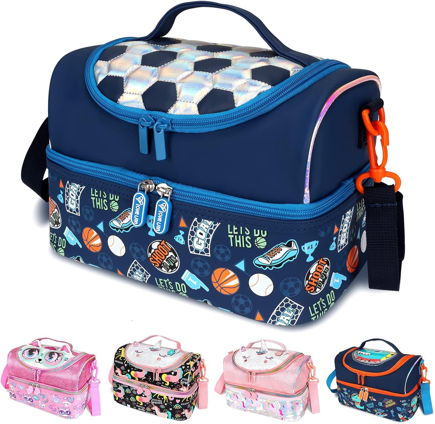 Bolsa de almuerzo para niños, lonchera aislada para niñas y niños, bolsa de almuerzo para niños y adolescentes, bolsas de viaje lindas para
