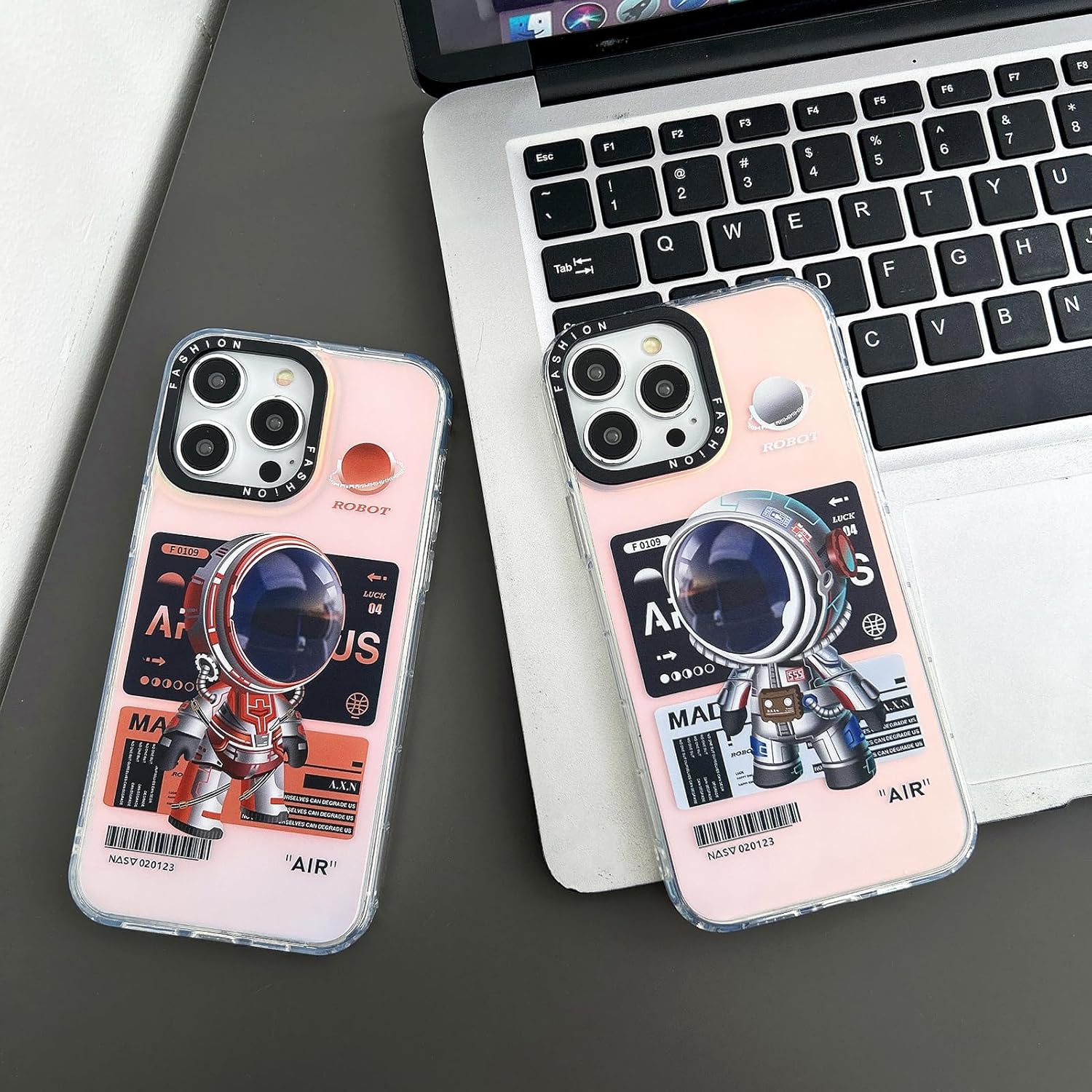 Yonds Queen Compatible con iPhone 15, diseño elegante de caricaturas de astronauta espacial, luna y marte con purpurina láser, elegante funda