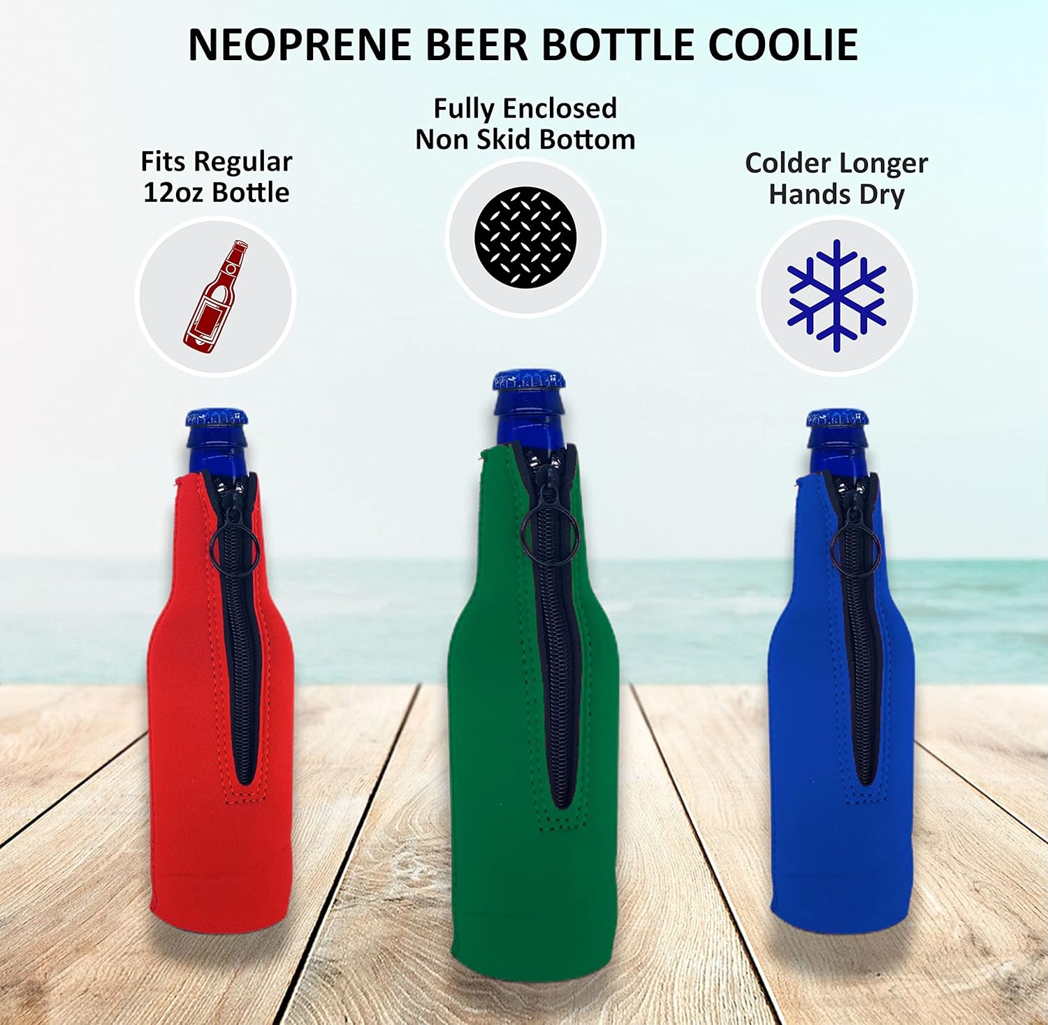 Botella de cerveza de neopreno en blanco (12 unidades, camuflaje verde)