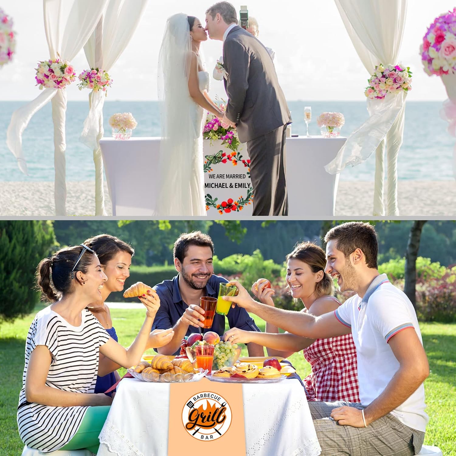 Camino de mesa personalizado con texto del logotipo de la empresa, mantel personalizado para fiestas, cumpleaños, bodas, caminos de mantel