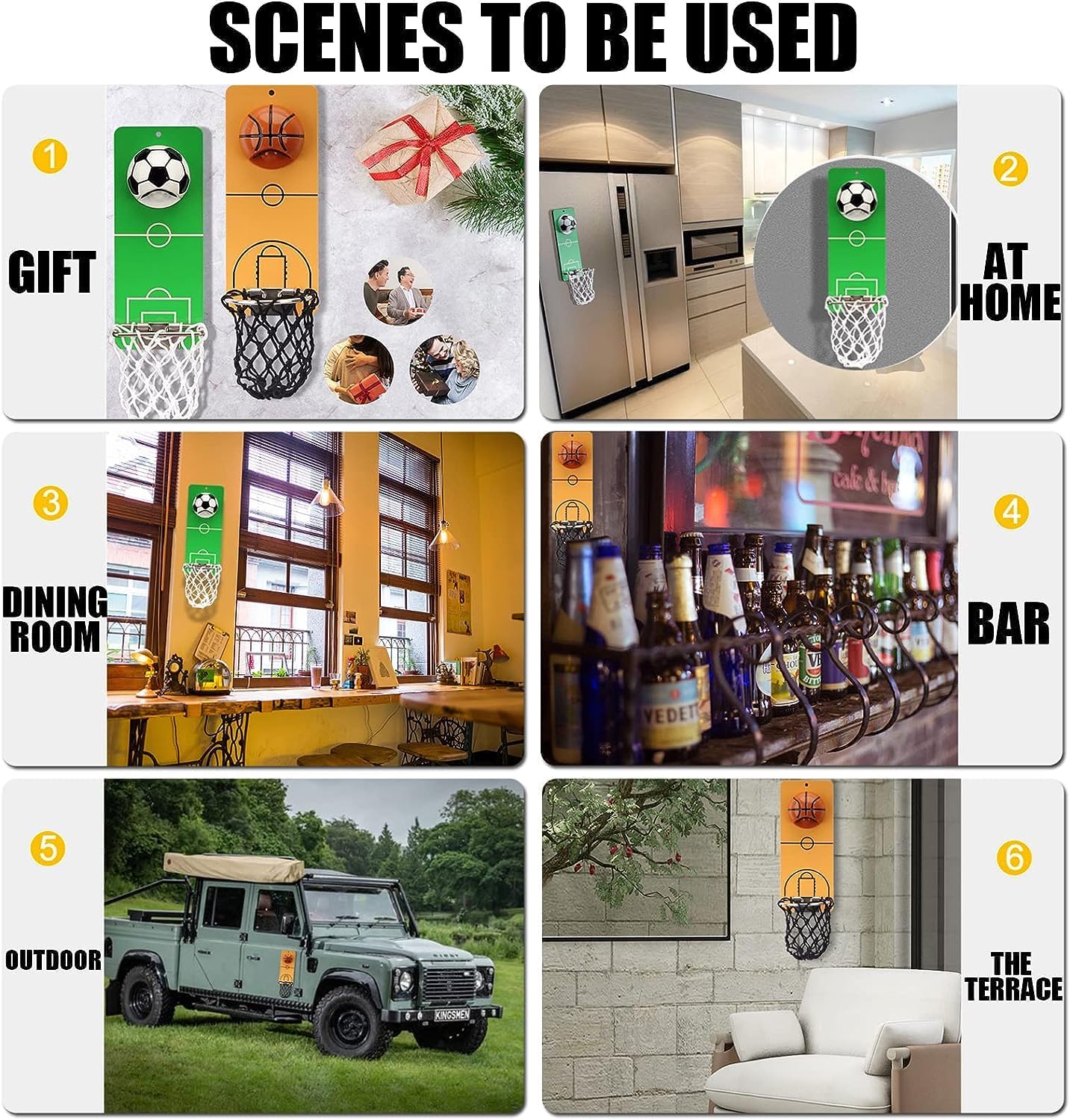 Abrebotellas magnético con receptor, abridor de botellas de cerveza de metal para montaje en pared de fútbol, ideas de regalo de cerveza novedosas