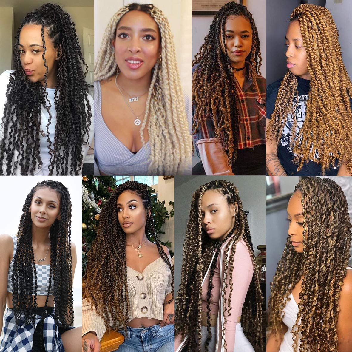 Leeven – pelo rizado de 18 pulgadas en onda de agua de Crochet Twist, 6 unidades, pasión de Twist Crochet, pelo sintético para mujeres negras