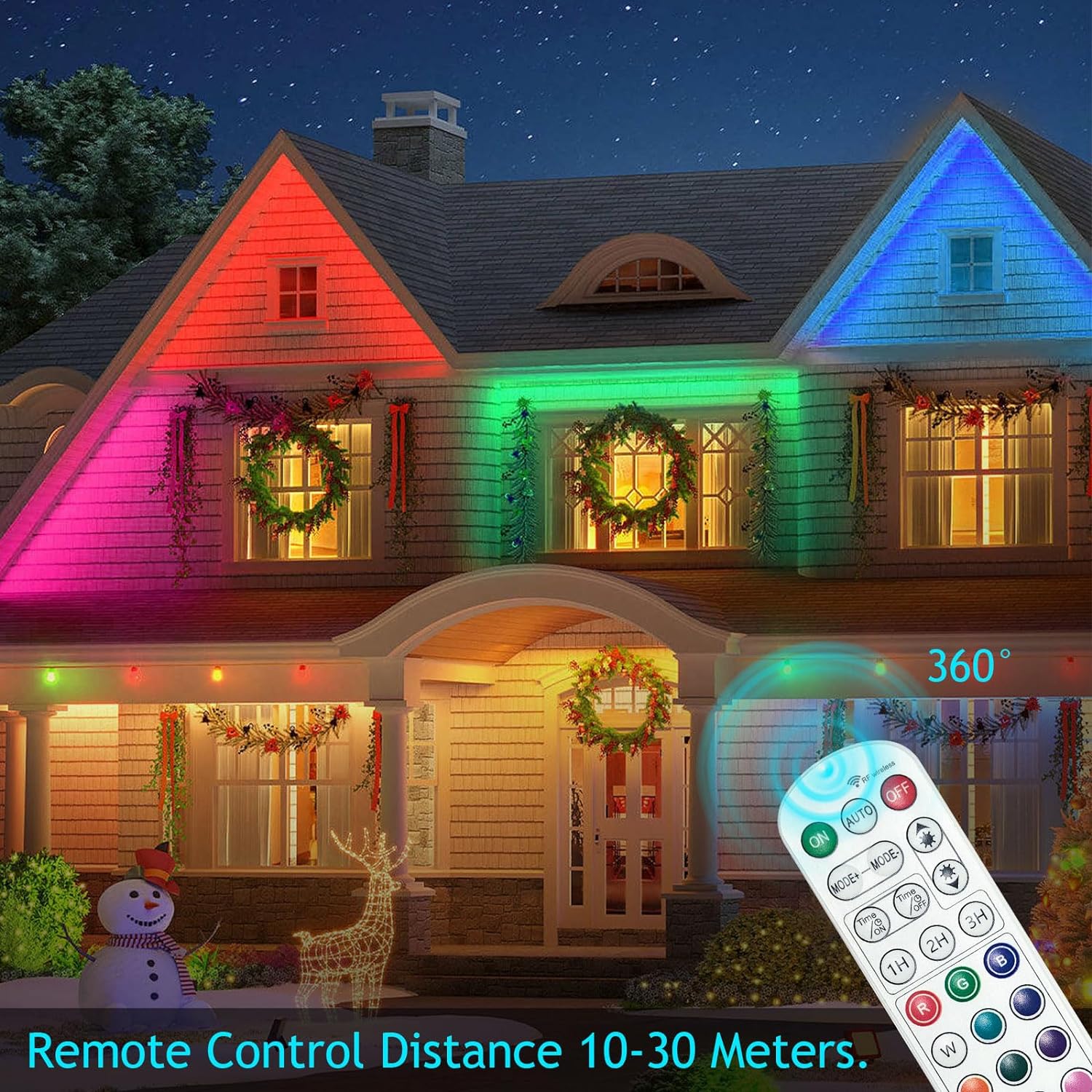 Lámpara de pared para exteriores de 72 W, luces de Halloween para exteriores, barra de luces RGB de 5000 K regulables de 48 pulgadas, luz de pared