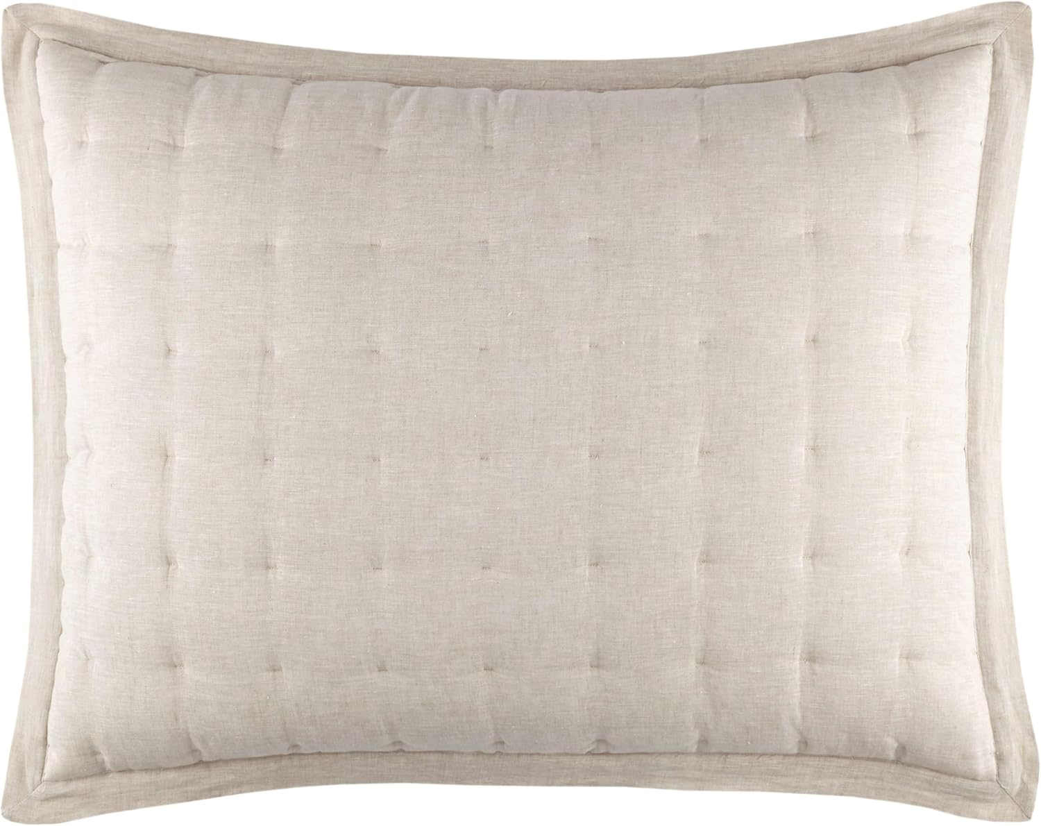 Pine Cone Hill Lush Linen – Funda de almohada natural, tamaño europeo, patrón sólido neutro
