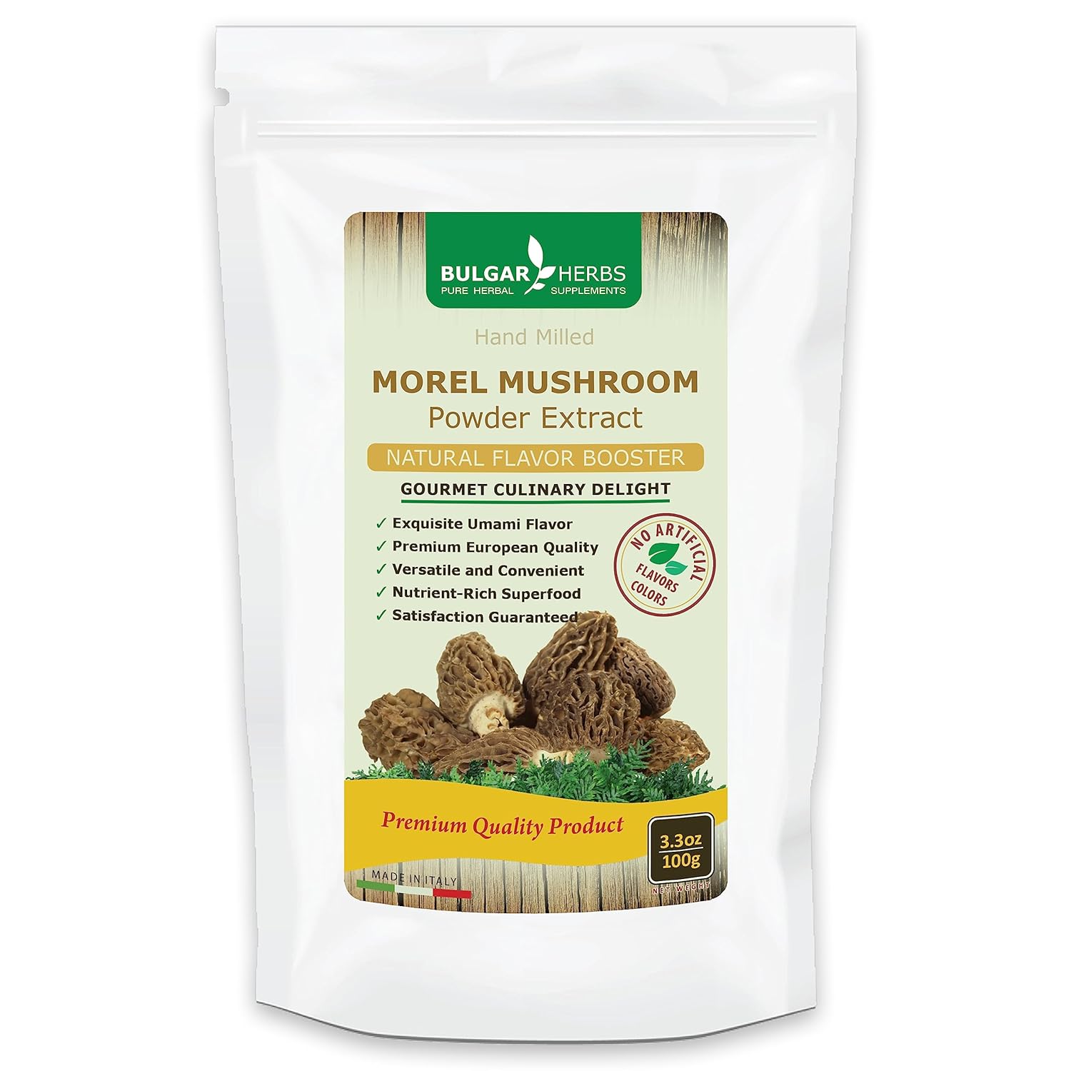 Polvo de hongos Morel europeo puro (Morchella esculenta) – Mejora tus delicias culinarias – 3.5 oz (100 g)
