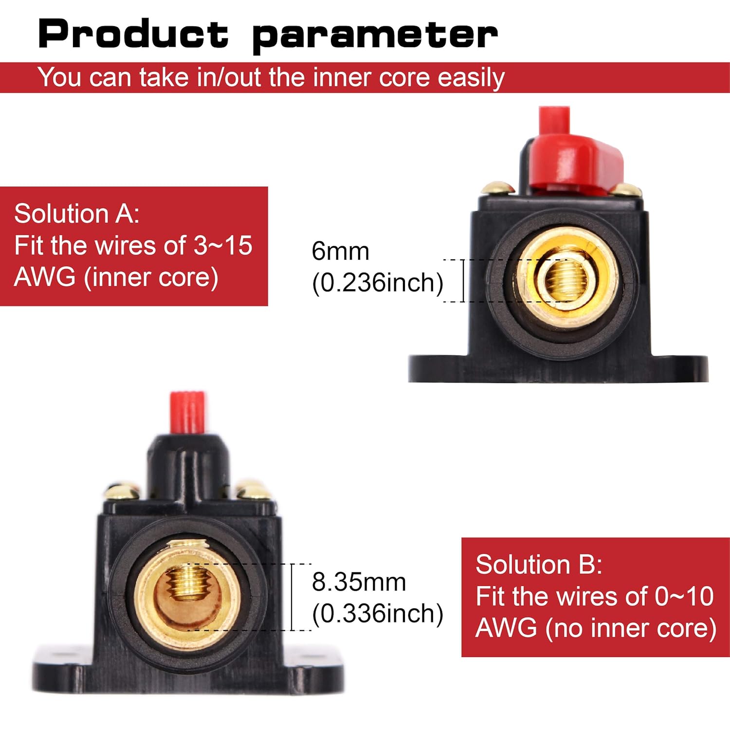 2 piezas, interruptor automático de sobrecarga en línea de suministro de audio, restaurable 30 A, 40 A, 50 A, 60 A, 100 A, 150 A, 12 V-24 V CC, 2